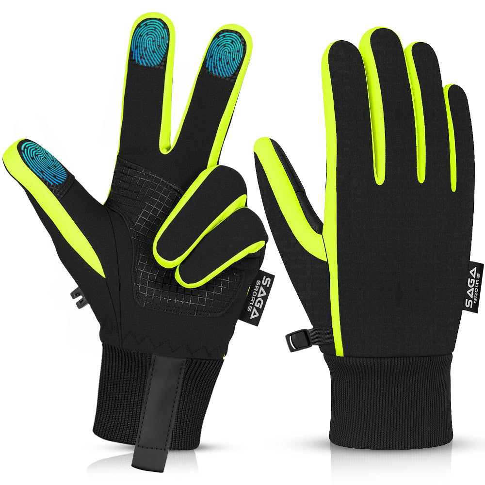 Kids Gloves Winter Waterproof Windproof Black Gloves for Boys & Girls, Touchscreen Warm Quilt Lined Youth Glove