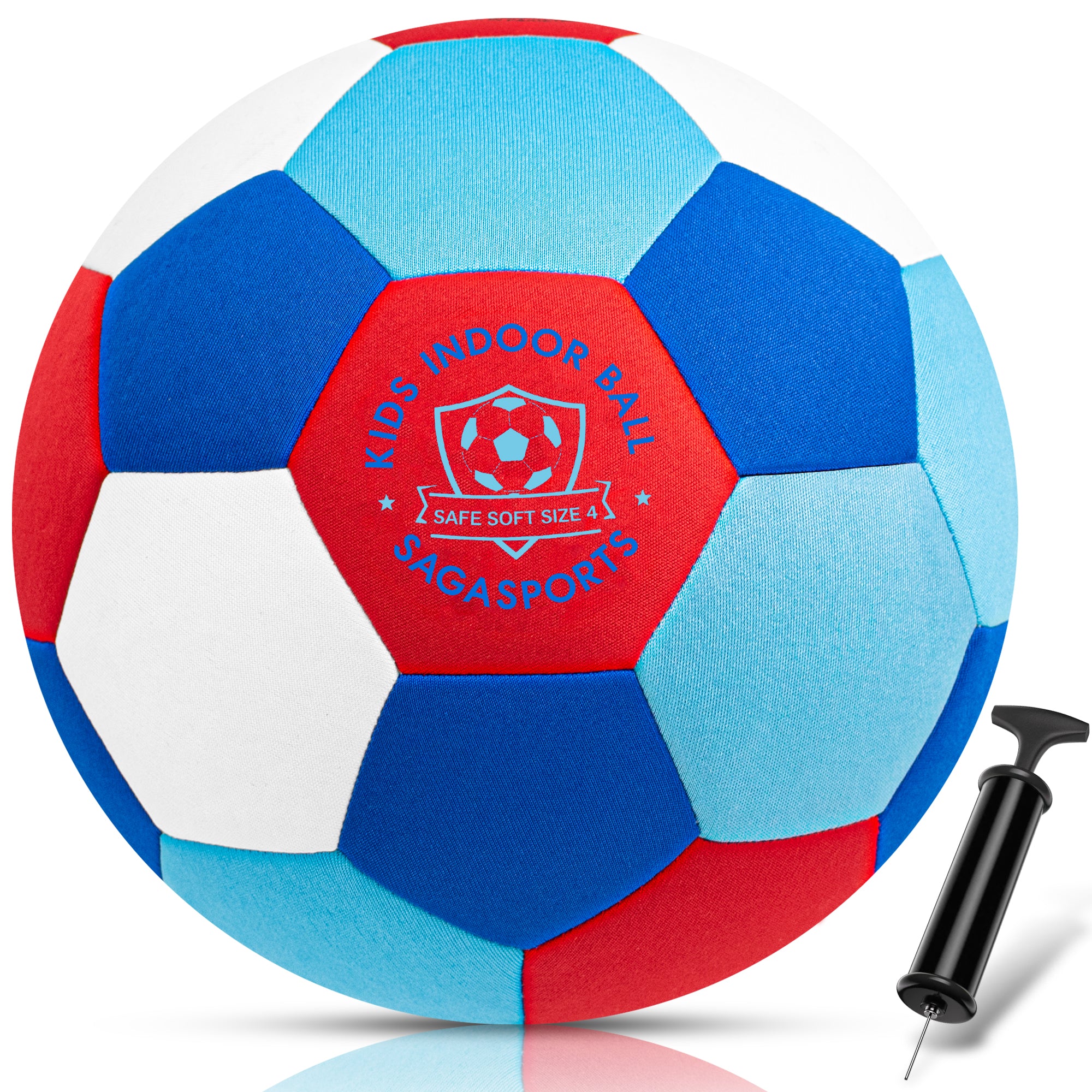 Soft Indoor Soccer Ball for Kids - Blue & Red