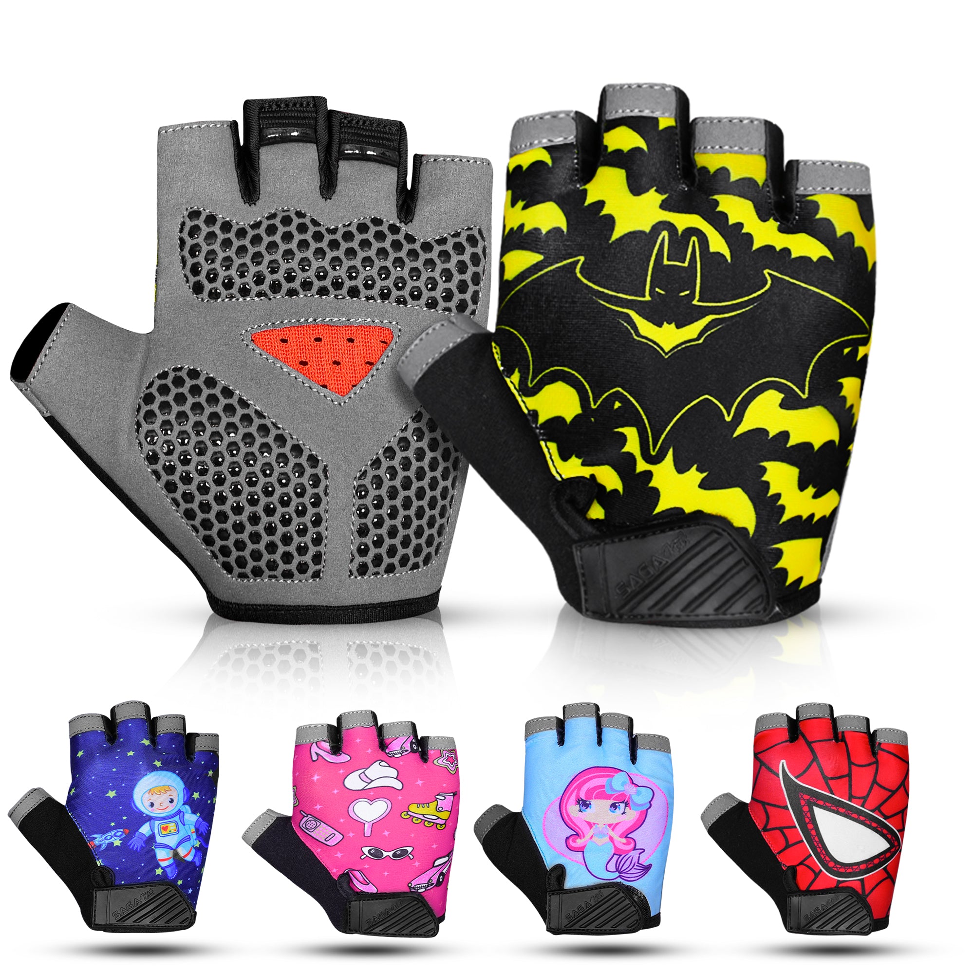 Kids Cycling Gloves Half Finger Batman