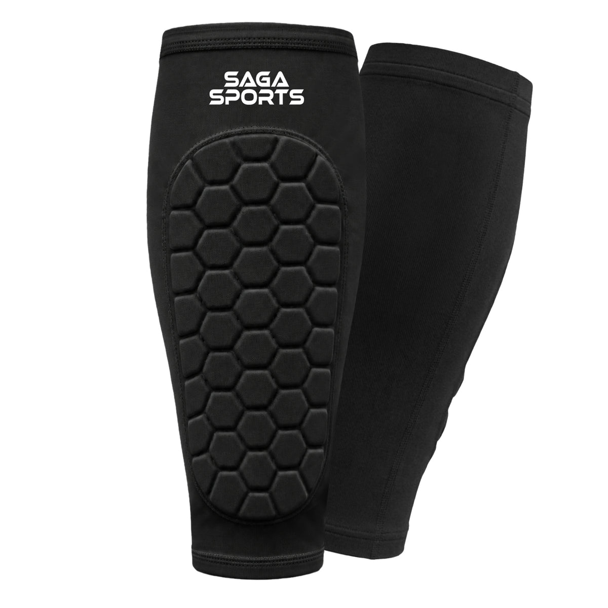 Kids Shin Guard Sleeves, Honeycomb Padded Compression Slip-On Shin