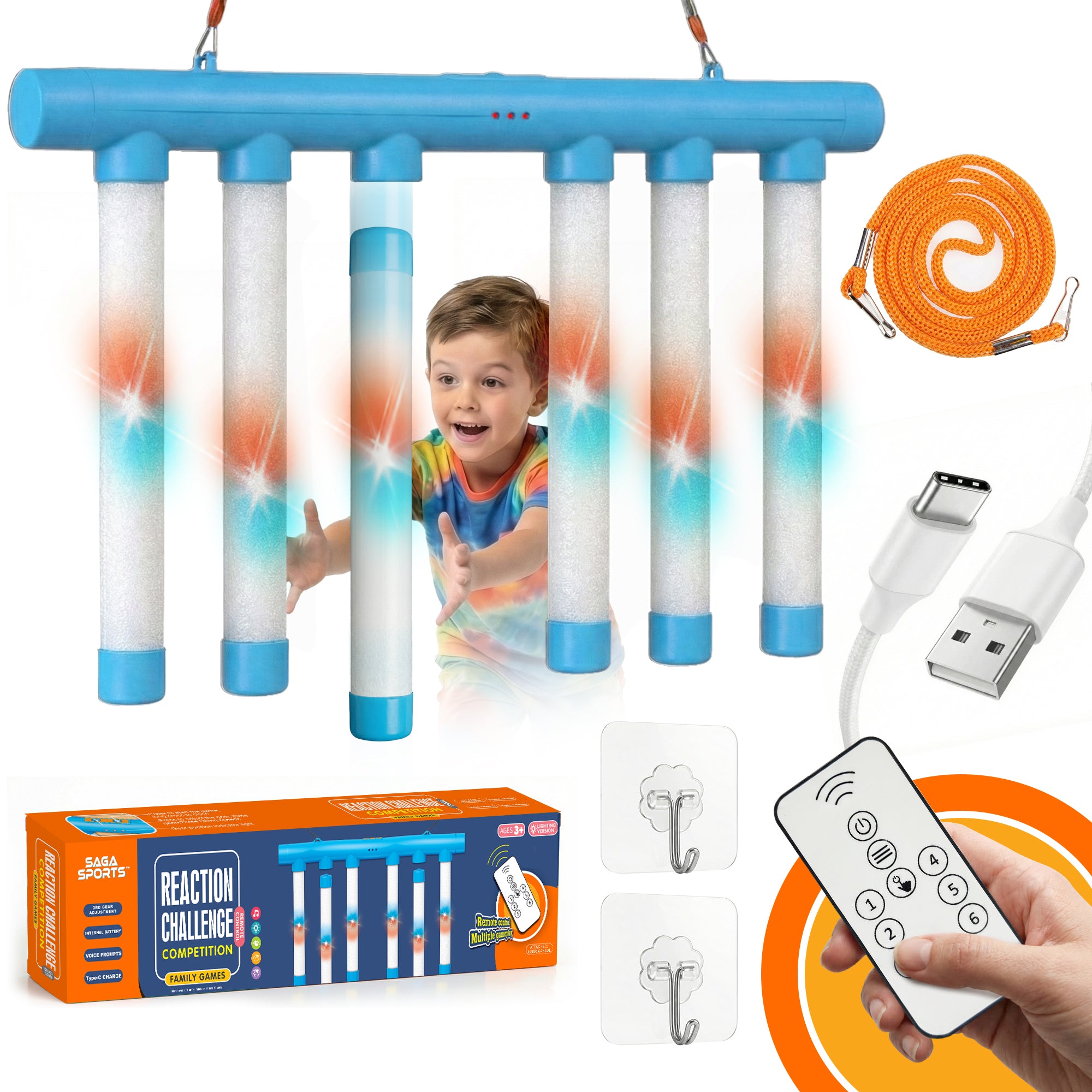 Reflex Drop Stick Game – White & Blue