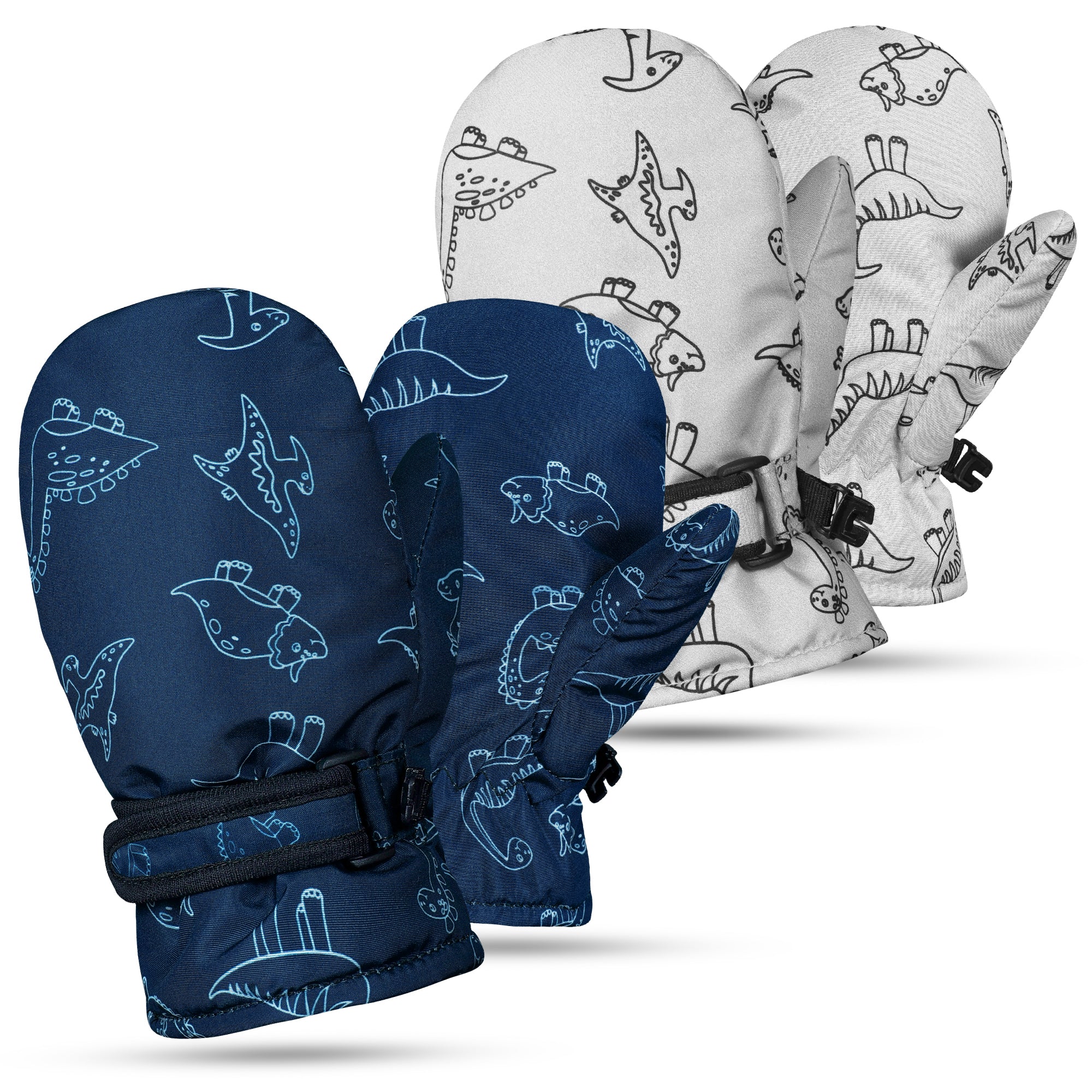 Kids Winter Mittens Gloves – Blue & Grey