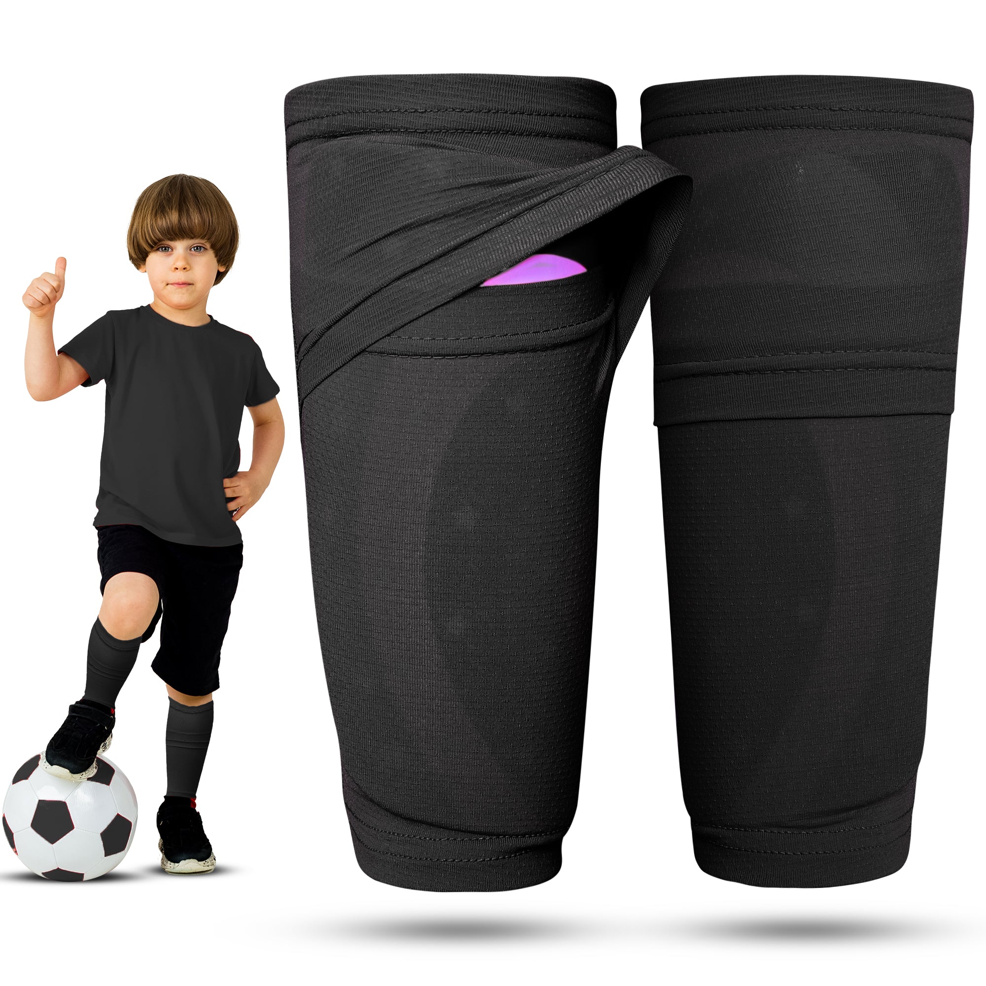 Protective Shin Guard Socks – Black