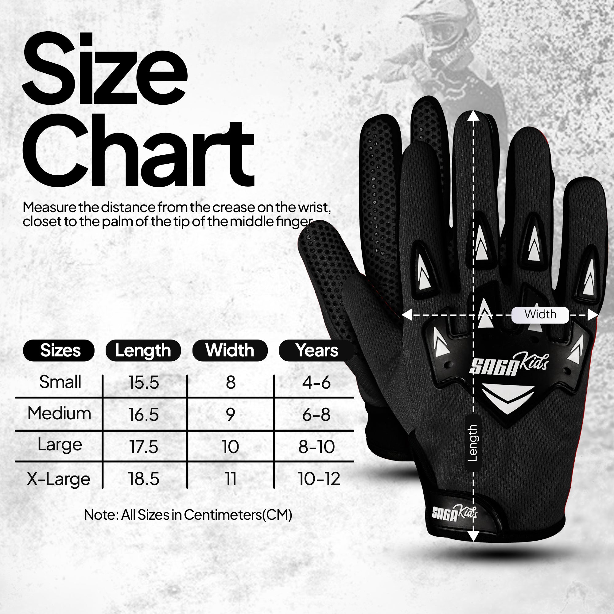 Kids Motorcycle Gloves Black