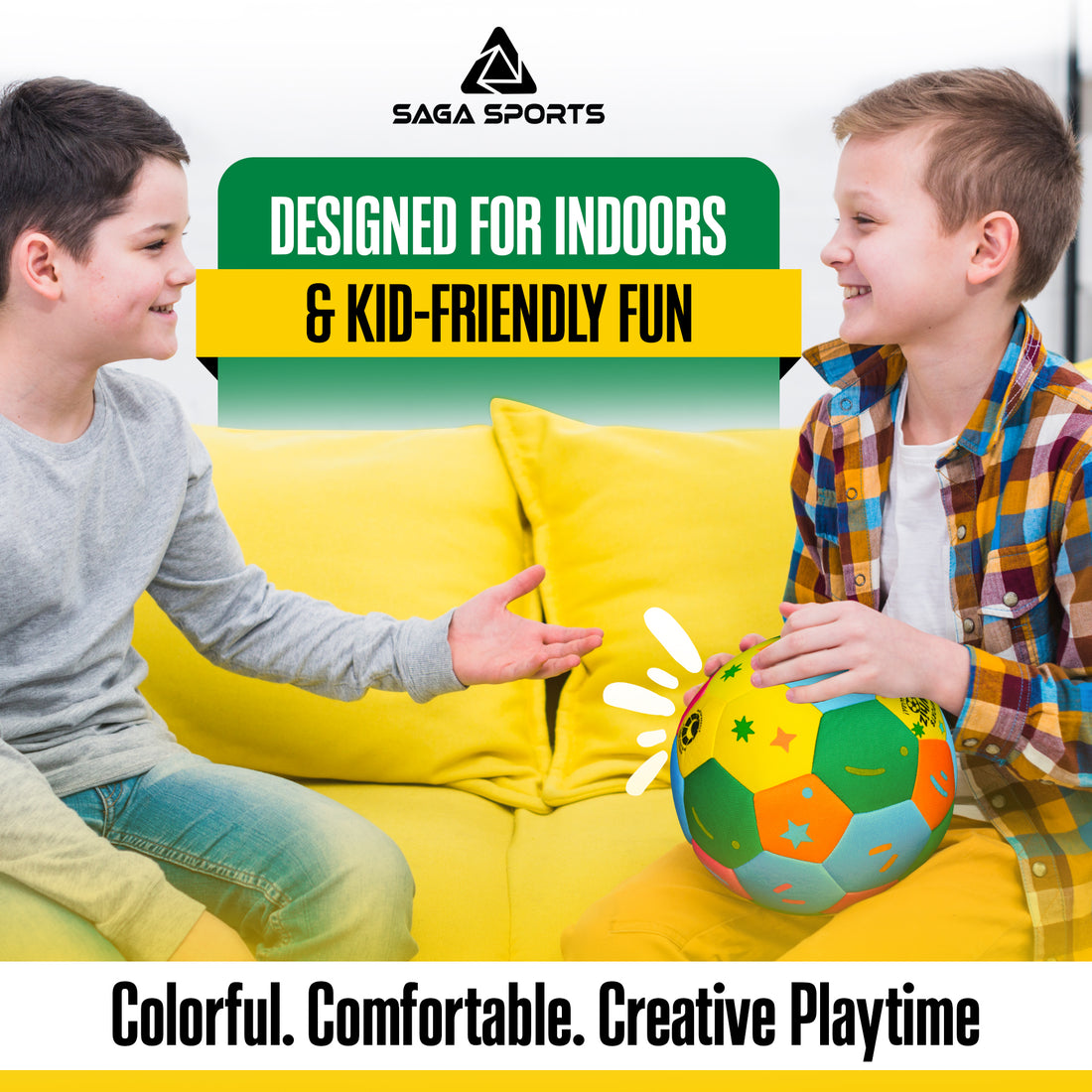 Soft Indoor Soccer Ball for Kids - Multicolor
