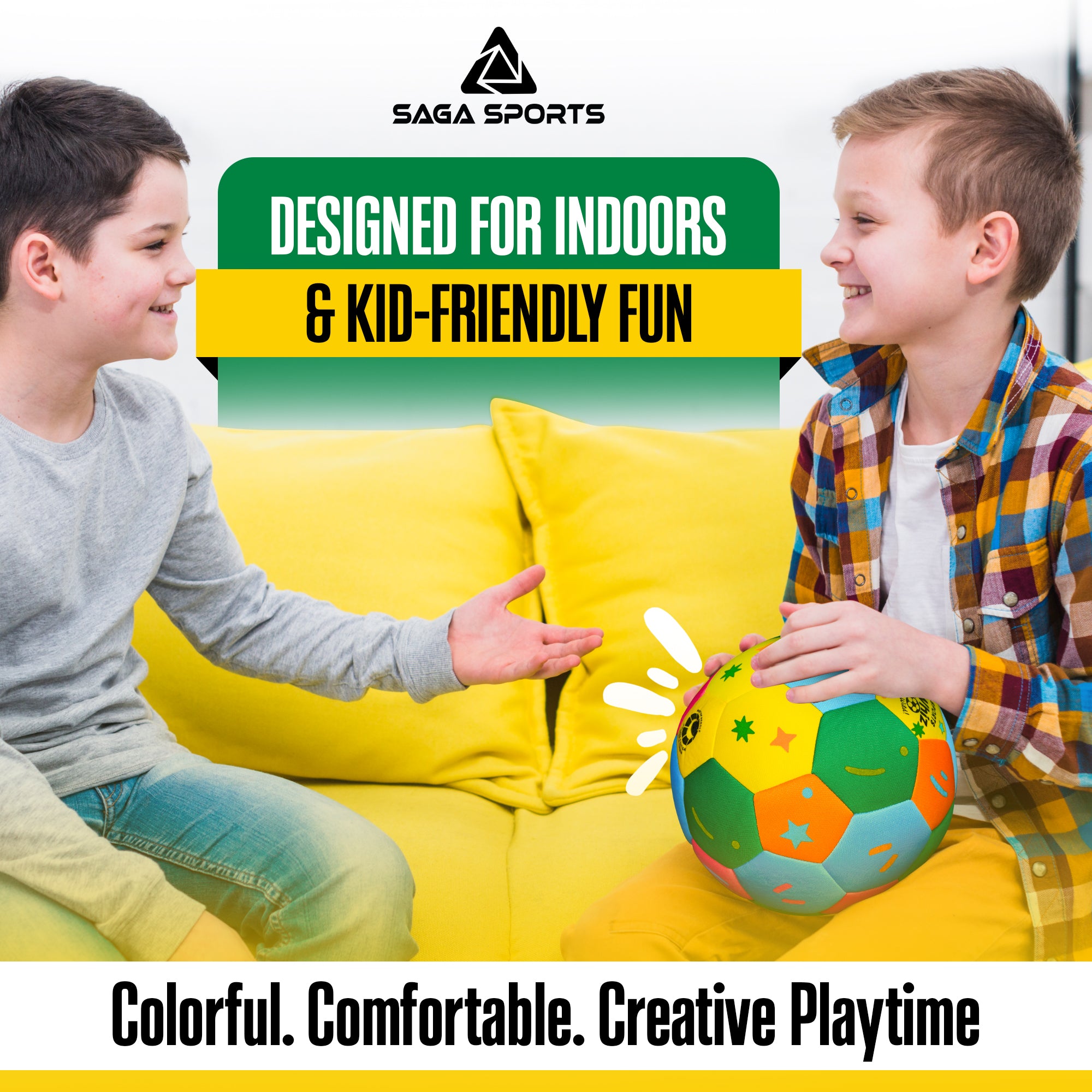 Soft Indoor Soccer Ball for Kids - Multicolor
