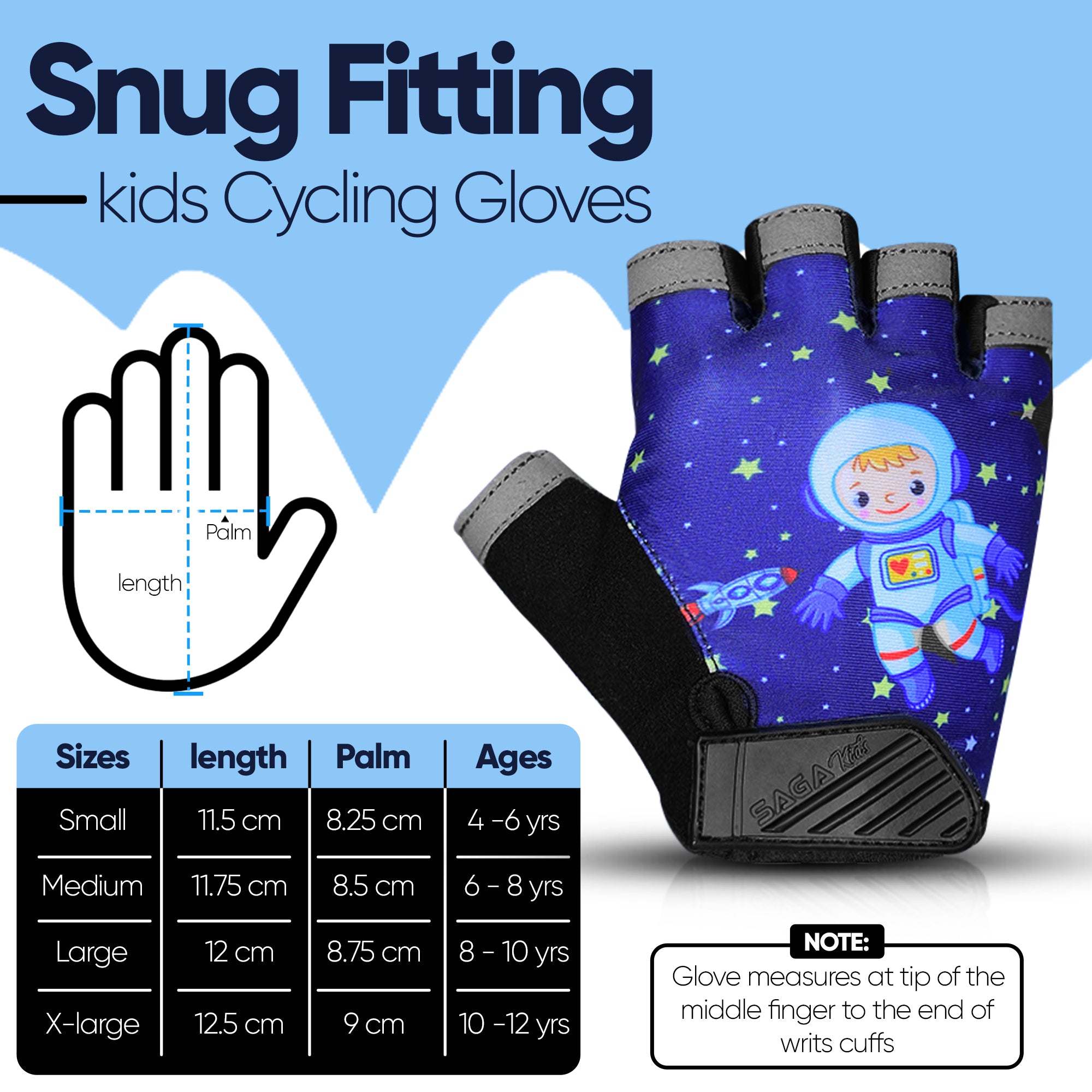 Kids Cycling Gloves Half Finger Space