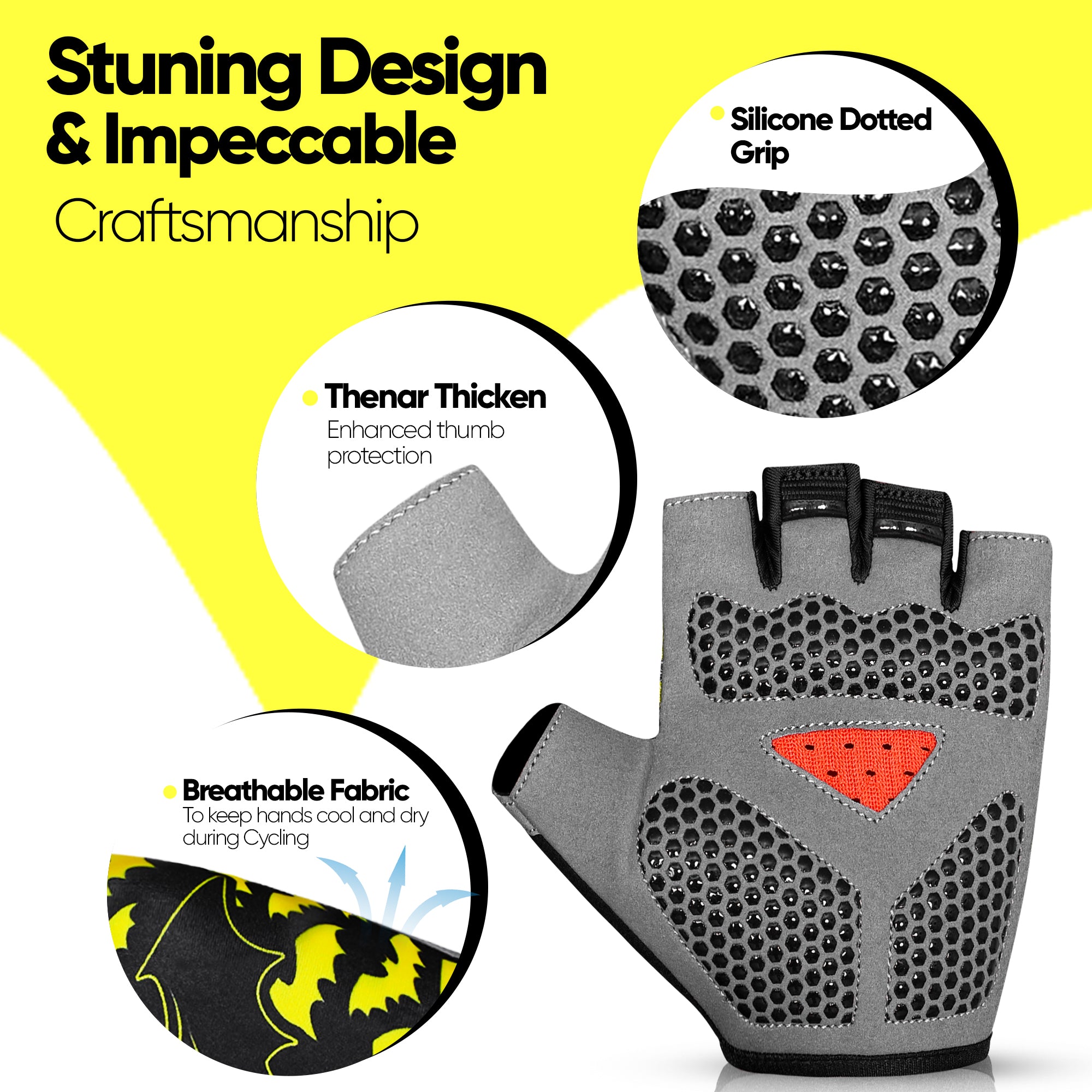 Kids Cycling Gloves Half Finger Batman