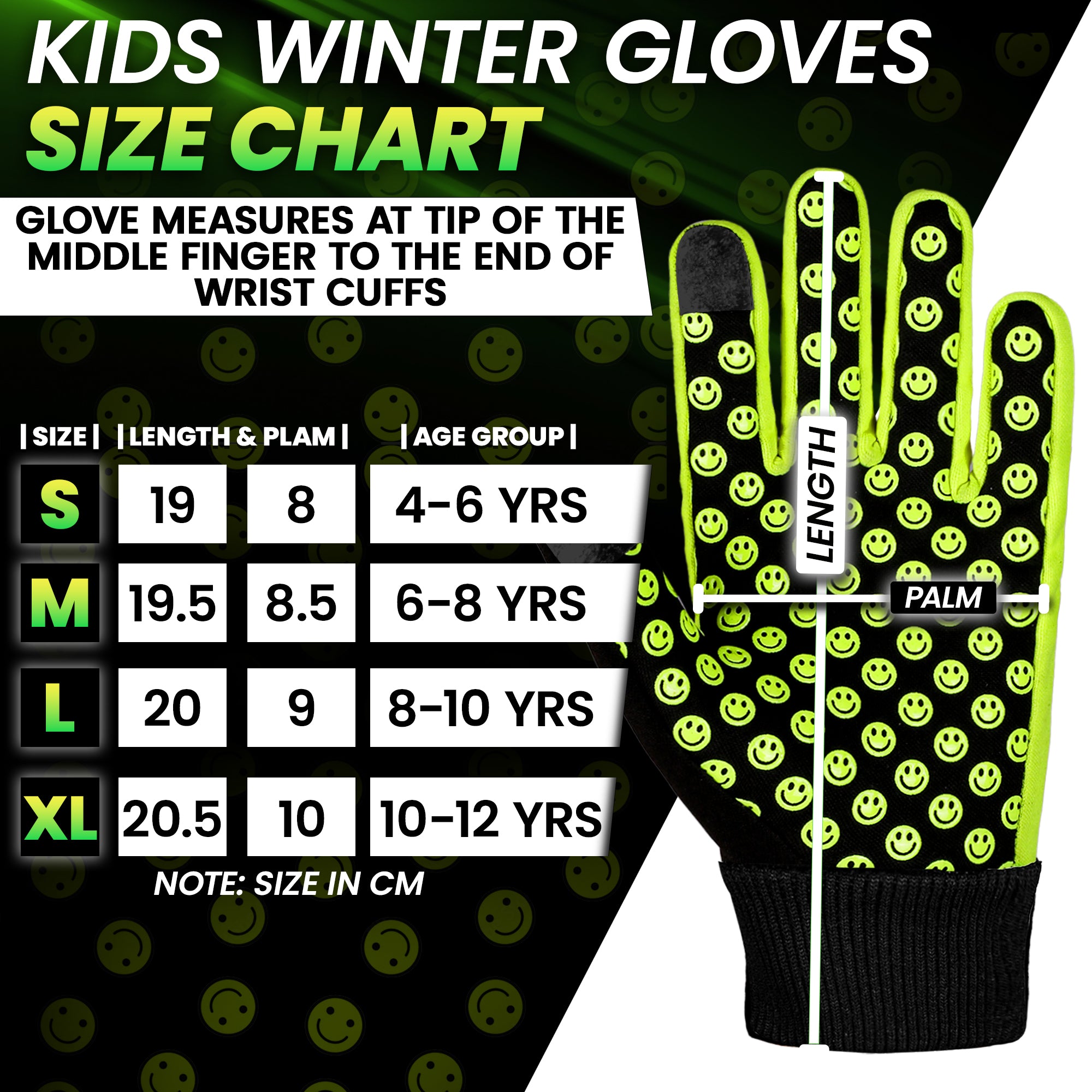 Kids Winter Gloves Green