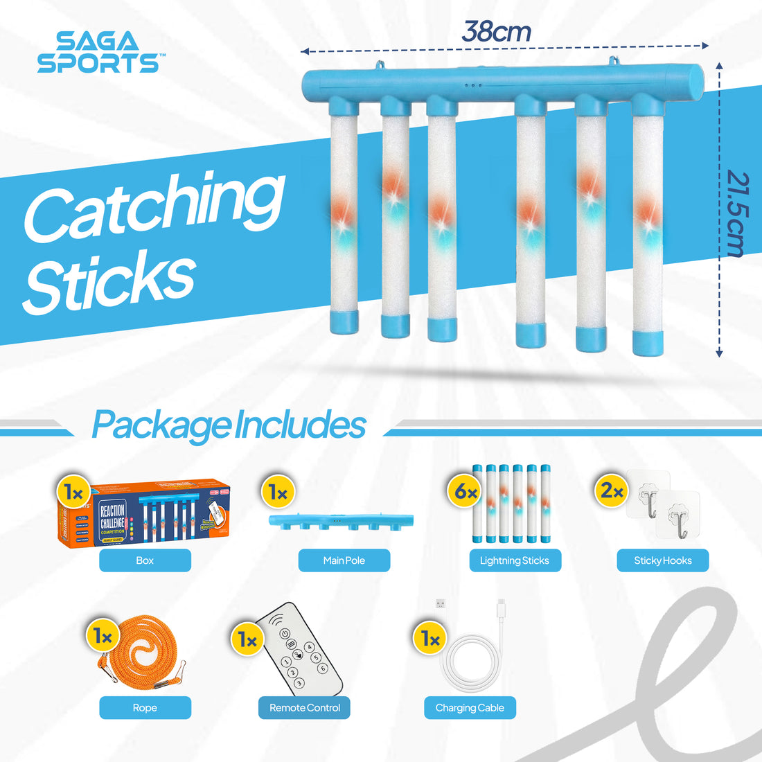 Reflex Drop Stick Game – White & Blue