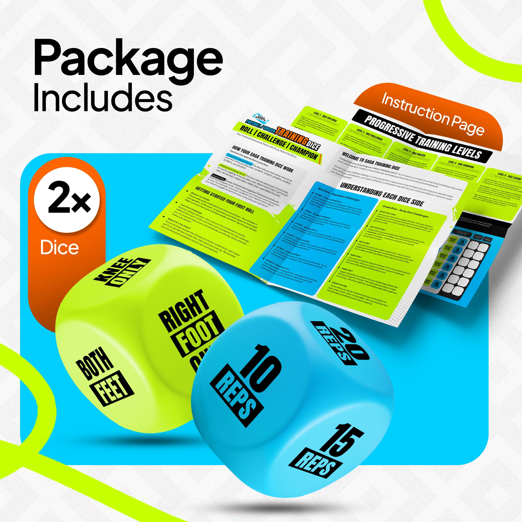 Training Dice - Soccer Practice Equipment for Kids