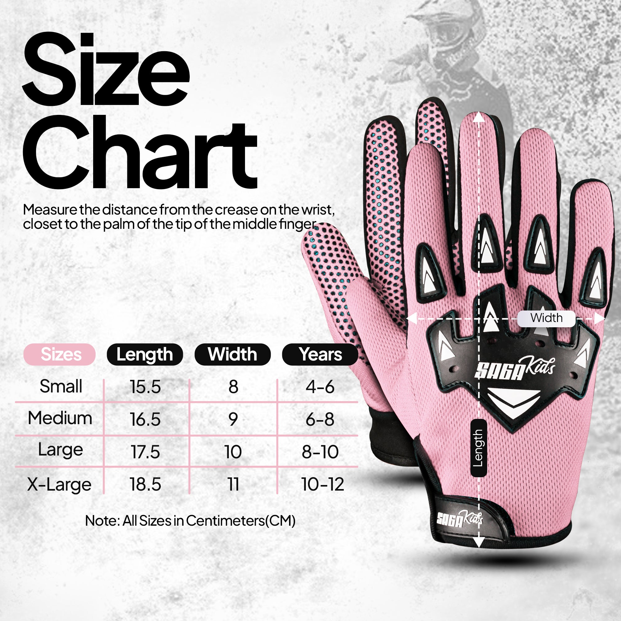 Kids Motorcycle Gloves Pink