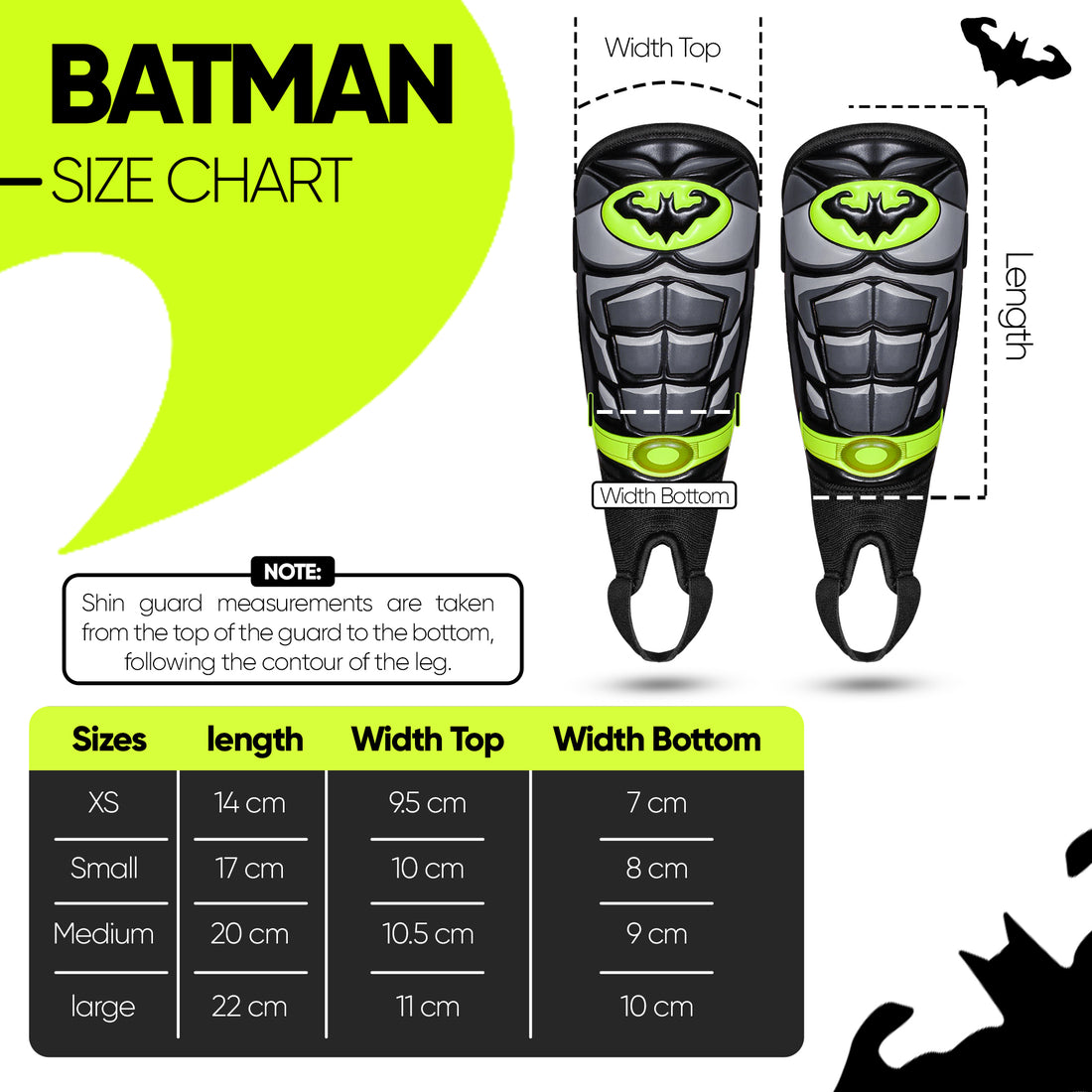 Batman Shin Guards for Soccer with Ankle Strap
