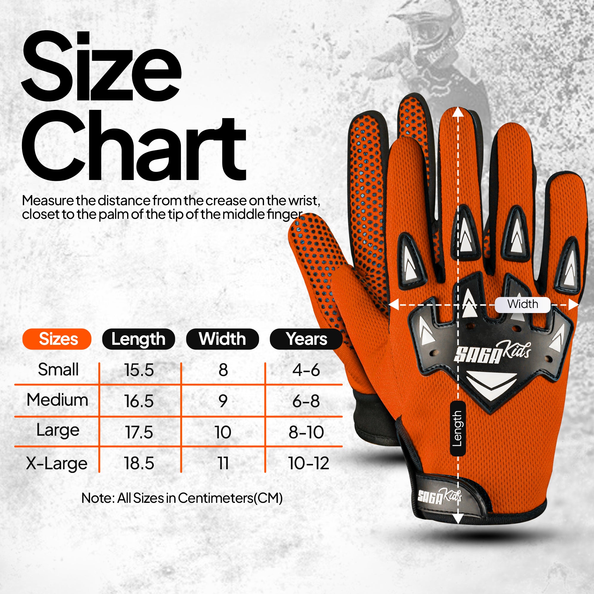 Kids Motorcycle Gloves Orange