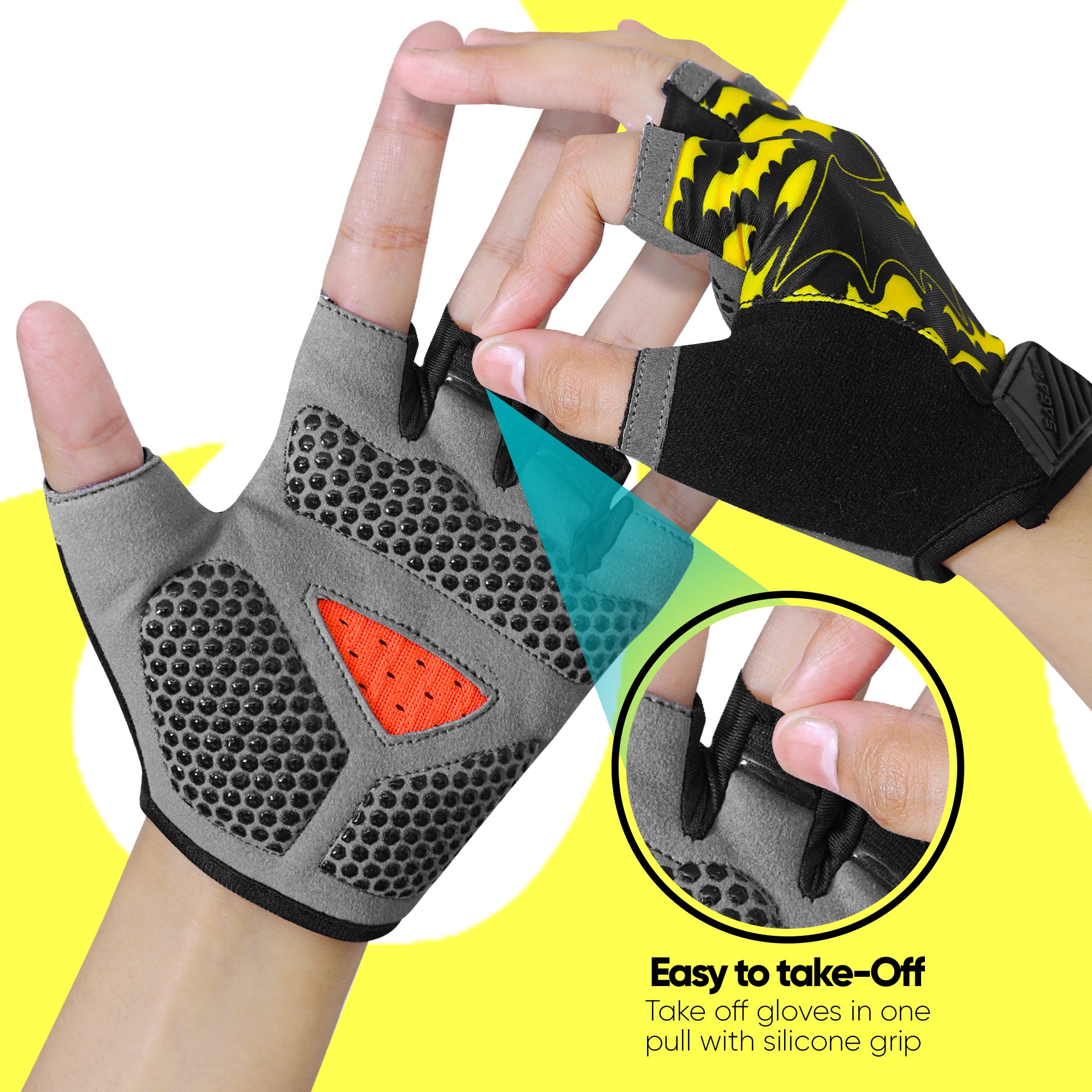 Kids Cycling Gloves Half Finger Batman