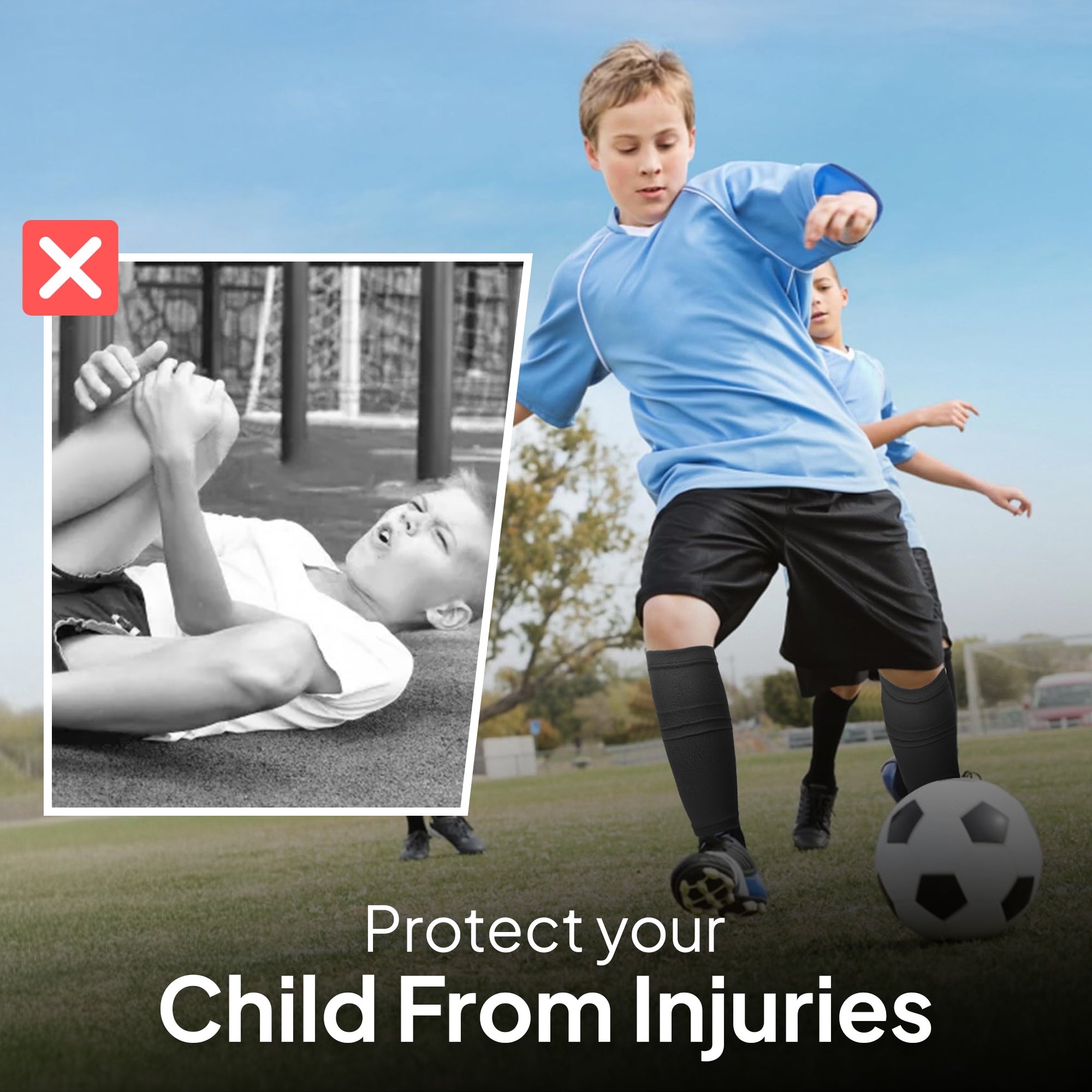 Protective Shin Guard Socks – Black