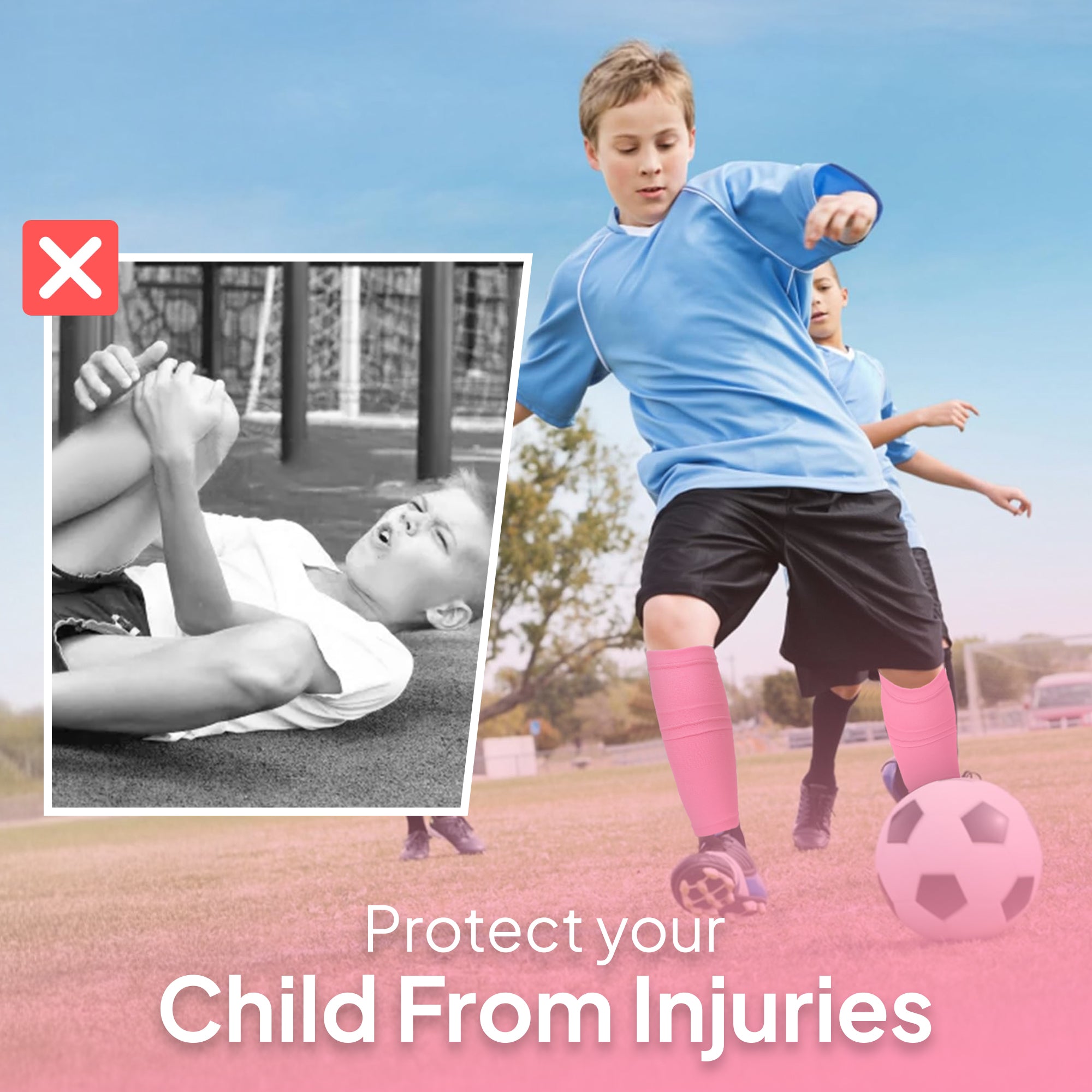 Protective Shin Guard Socks – Pink