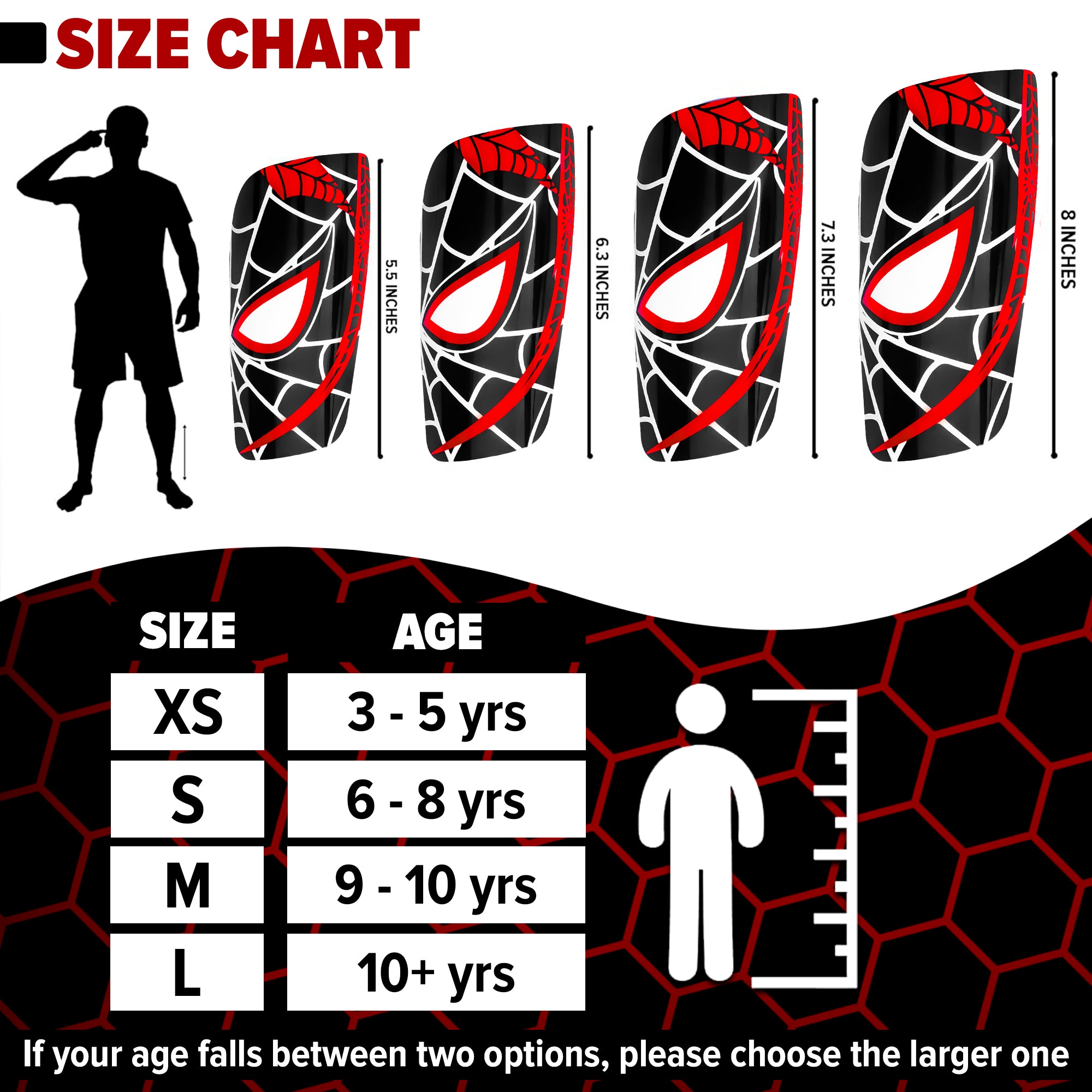 Black Spider Shin Guards for Soccer