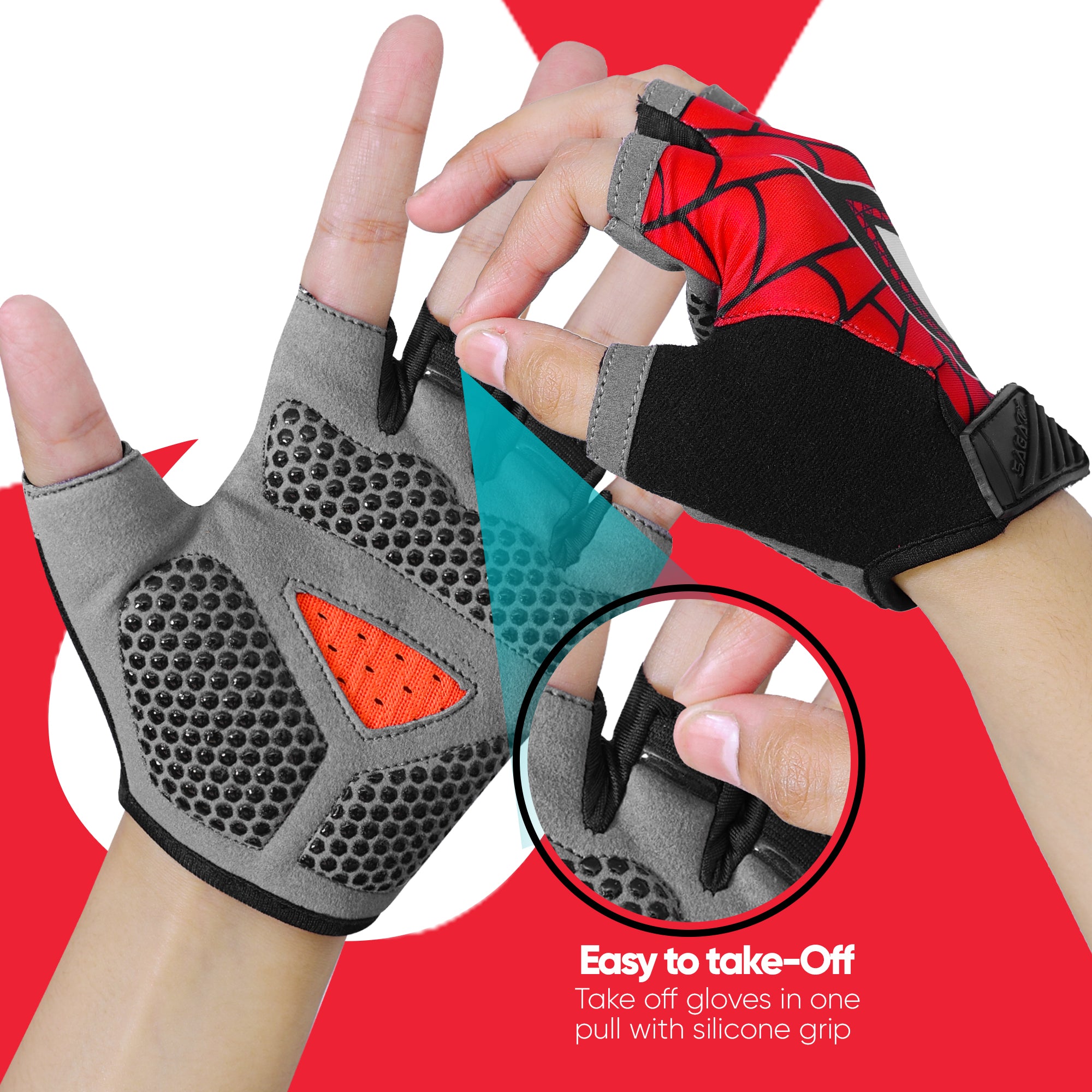 Kids Cycling Gloves Half Finger - Character Edition