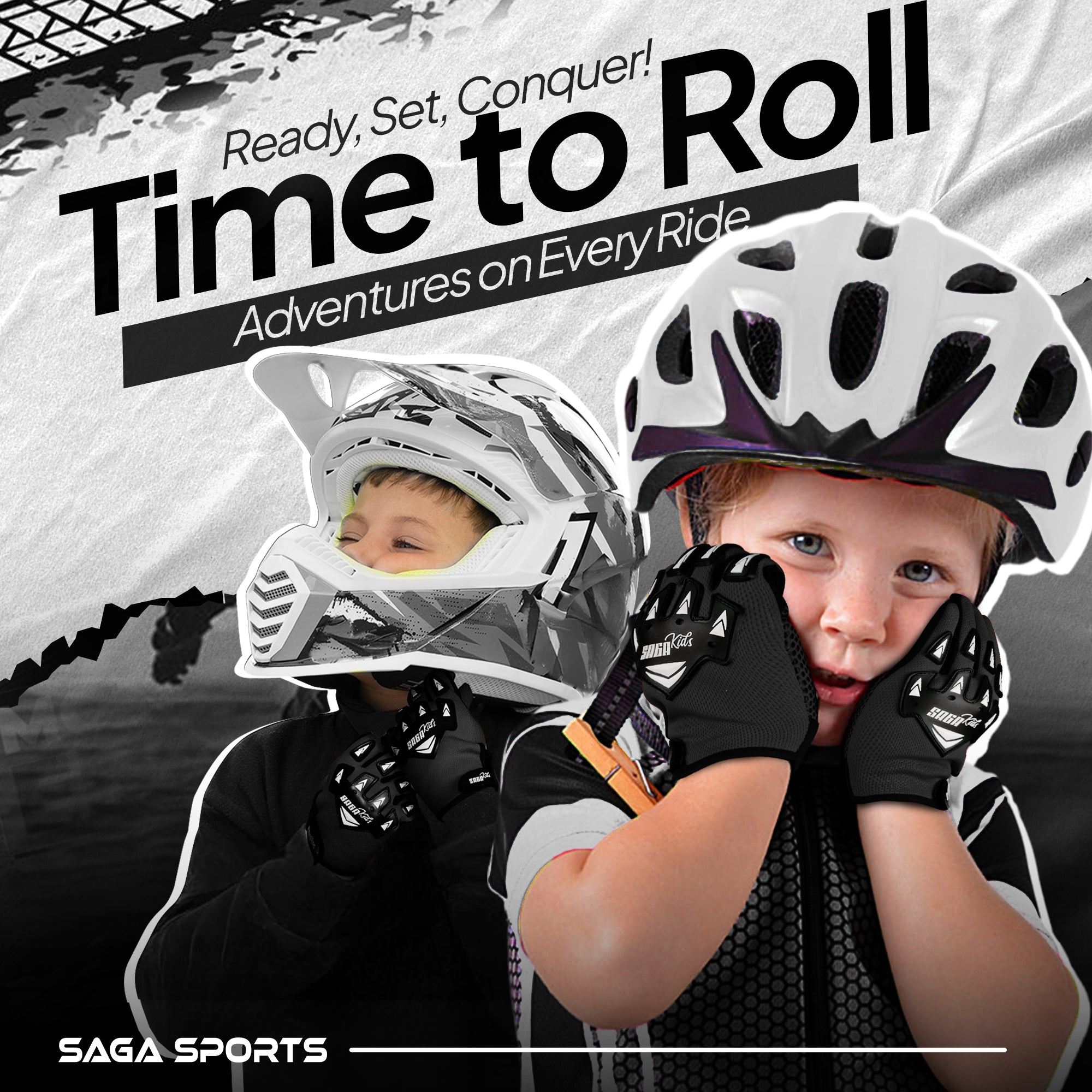 Kids Motorcycle Gloves Black