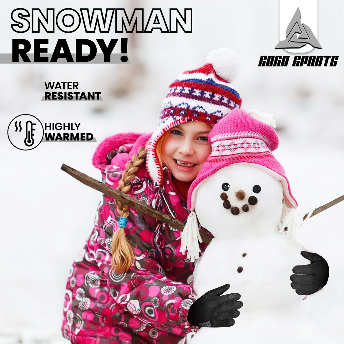 Kids’ Winter Gloves – Warm Touchscreen Gloves for Boys & Girls | Ideal for Snow, Skiing & Cycling