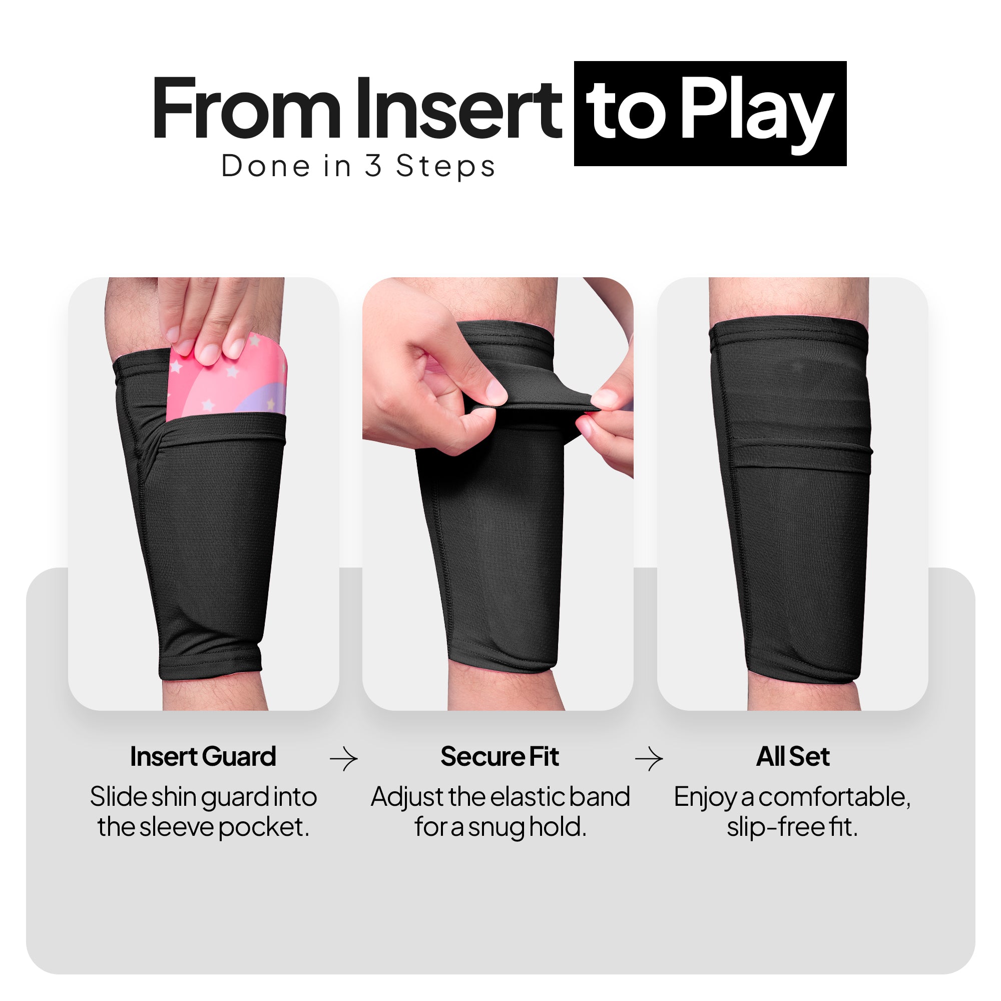 Protective Shin Guard Socks – Black
