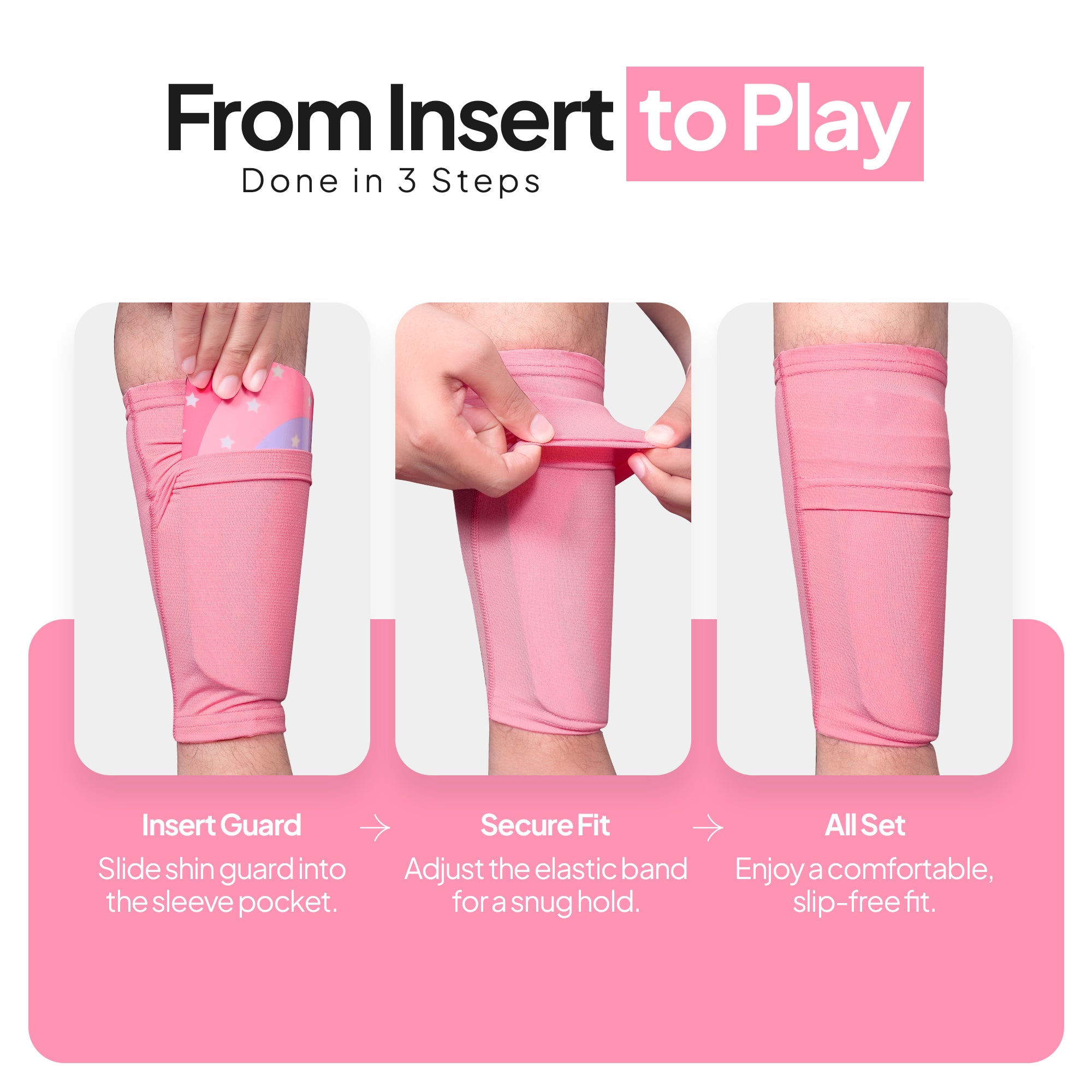 Protective Shin Guard Socks – Pink