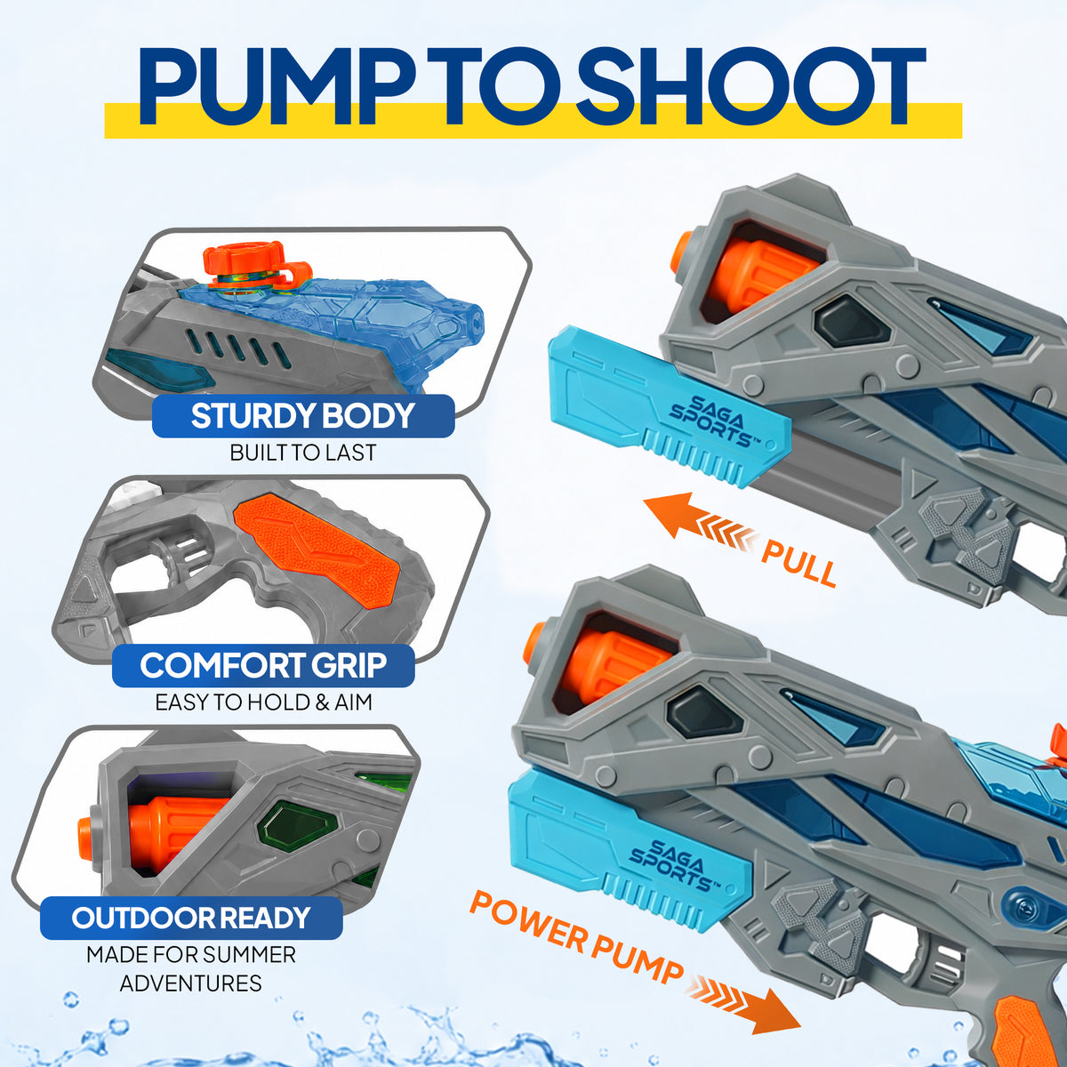 Water Gun Pack of 4, Water Guns for Adults & Kids