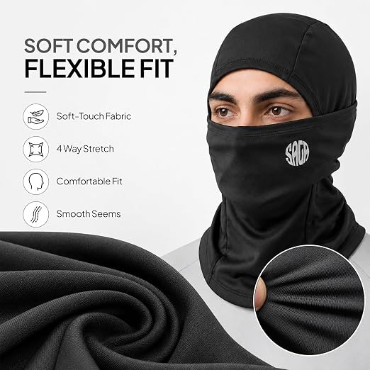 Men’s Fleece-Lined Balaclava Ski Mask – Windproof Full-Face Winter Hood & Neck Gaiter for Motorcycling, Skiing, Cycling, Work and Outdoor Sports