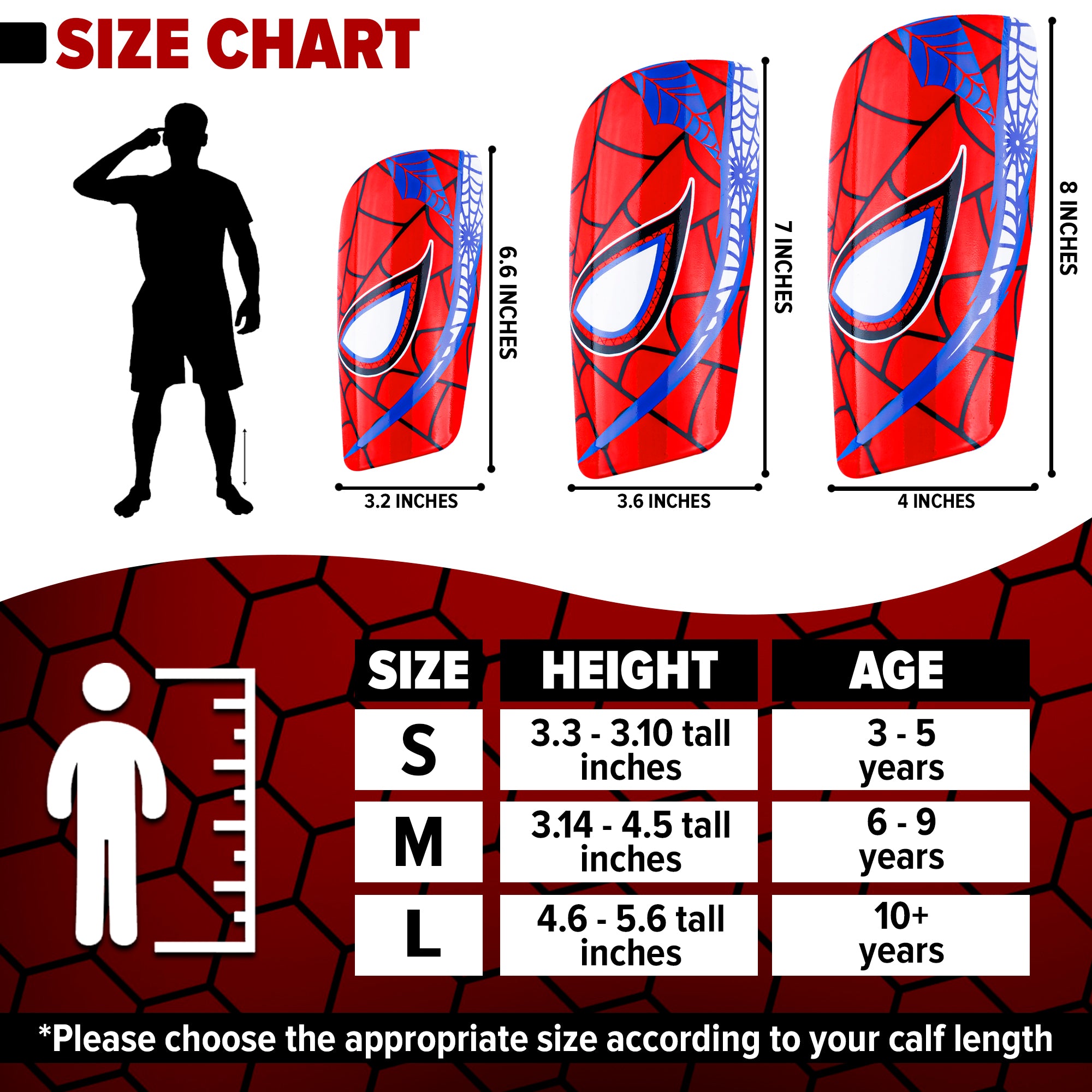 Spider Shin Guards for Soccer