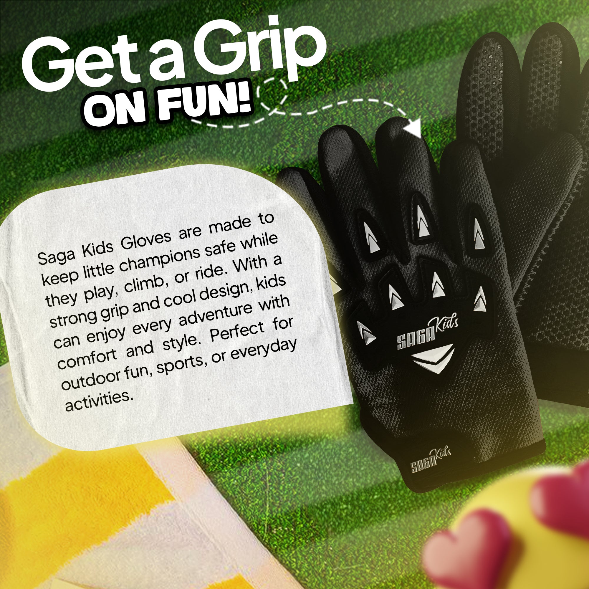 Kids Motorcycle Gloves Black