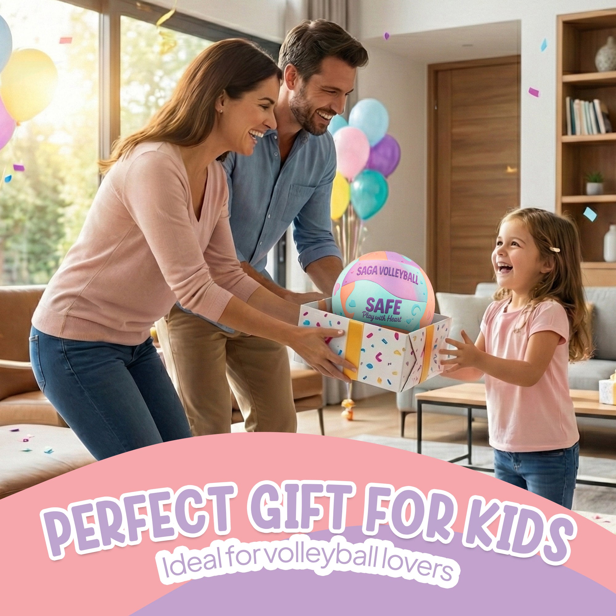 Kids Soft Volleyball for Indoor & Outdoor Play