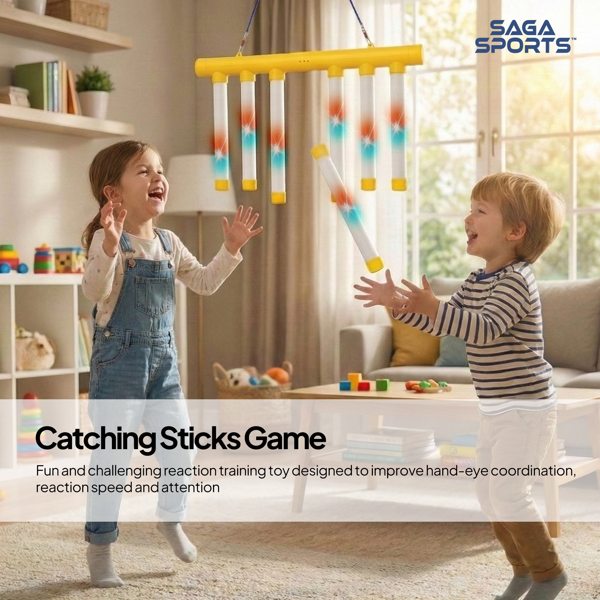 Rechargeable LED Reflex Drop Stick Game