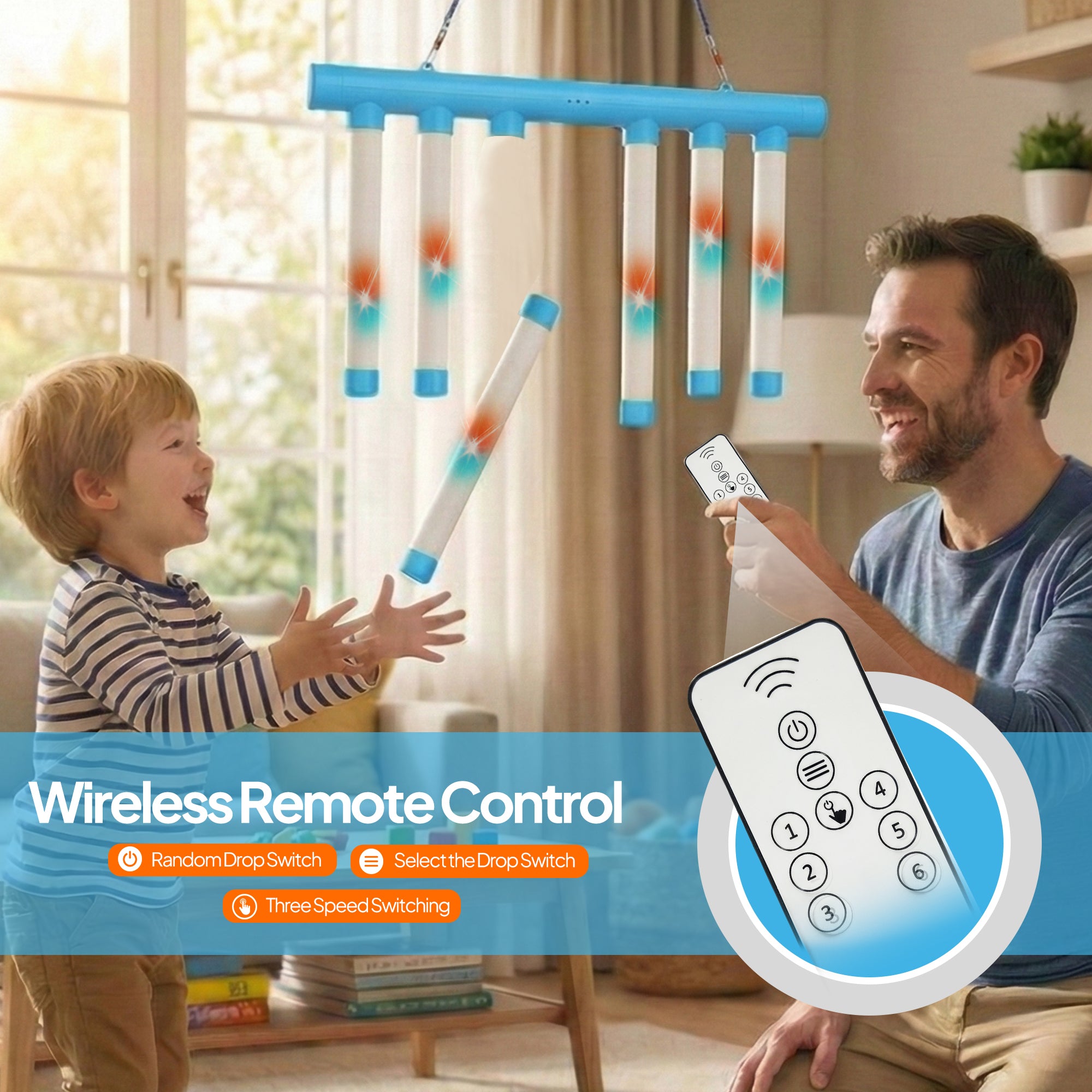 Reflex Drop Stick Game – White & Blue