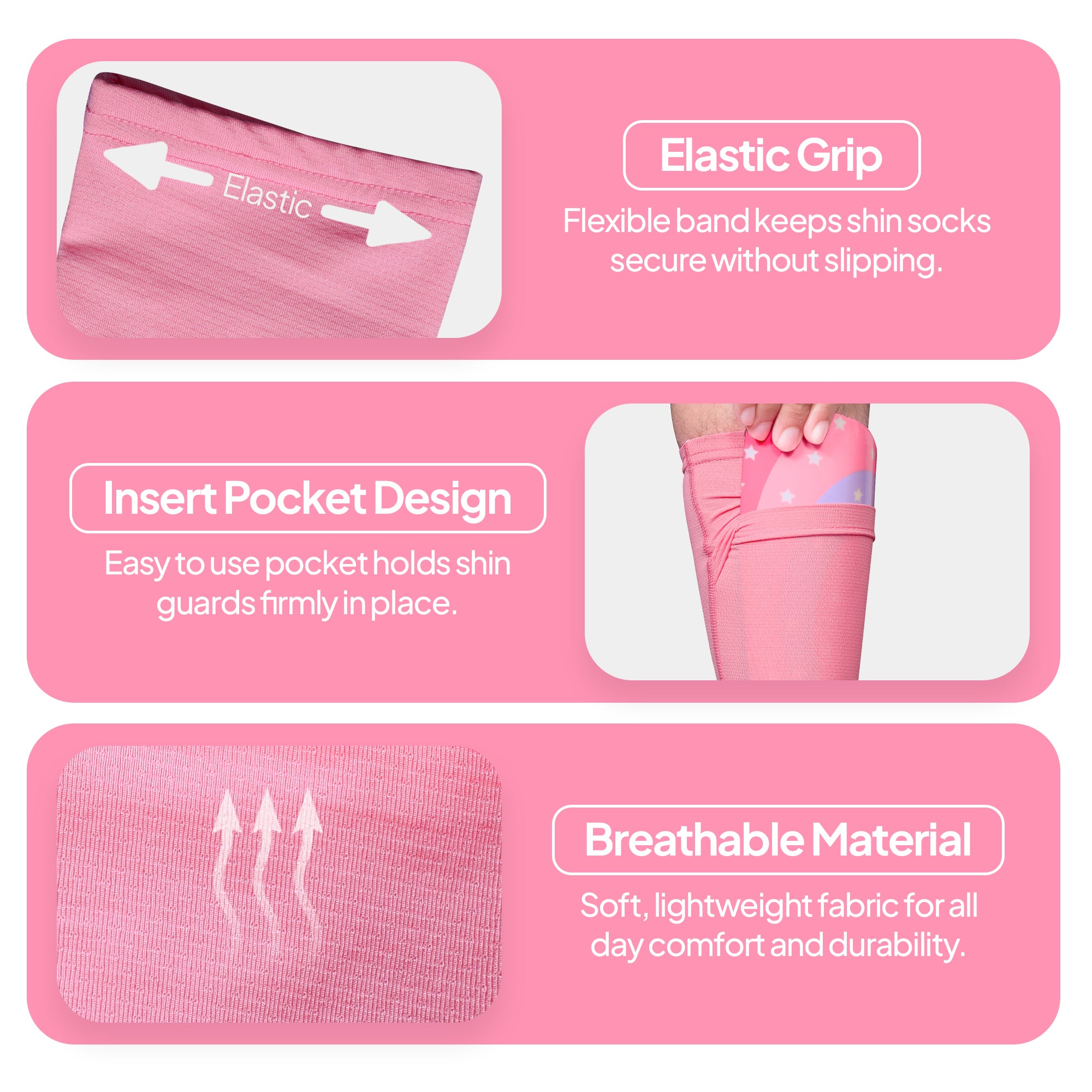 Protective Shin Guard Socks – Pink