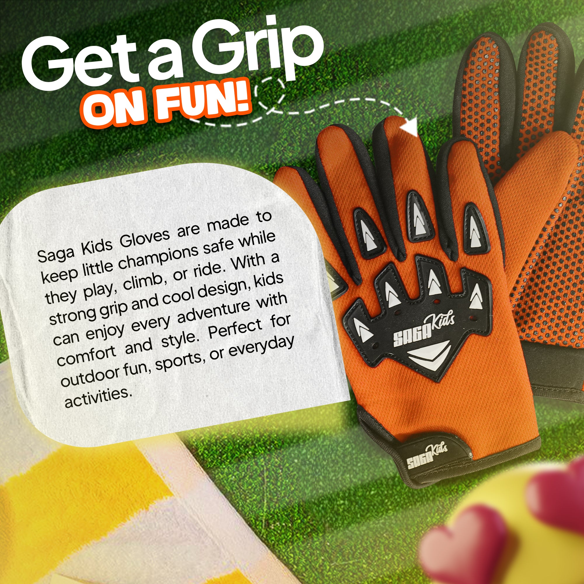 Kids Motorcycle Gloves Orange