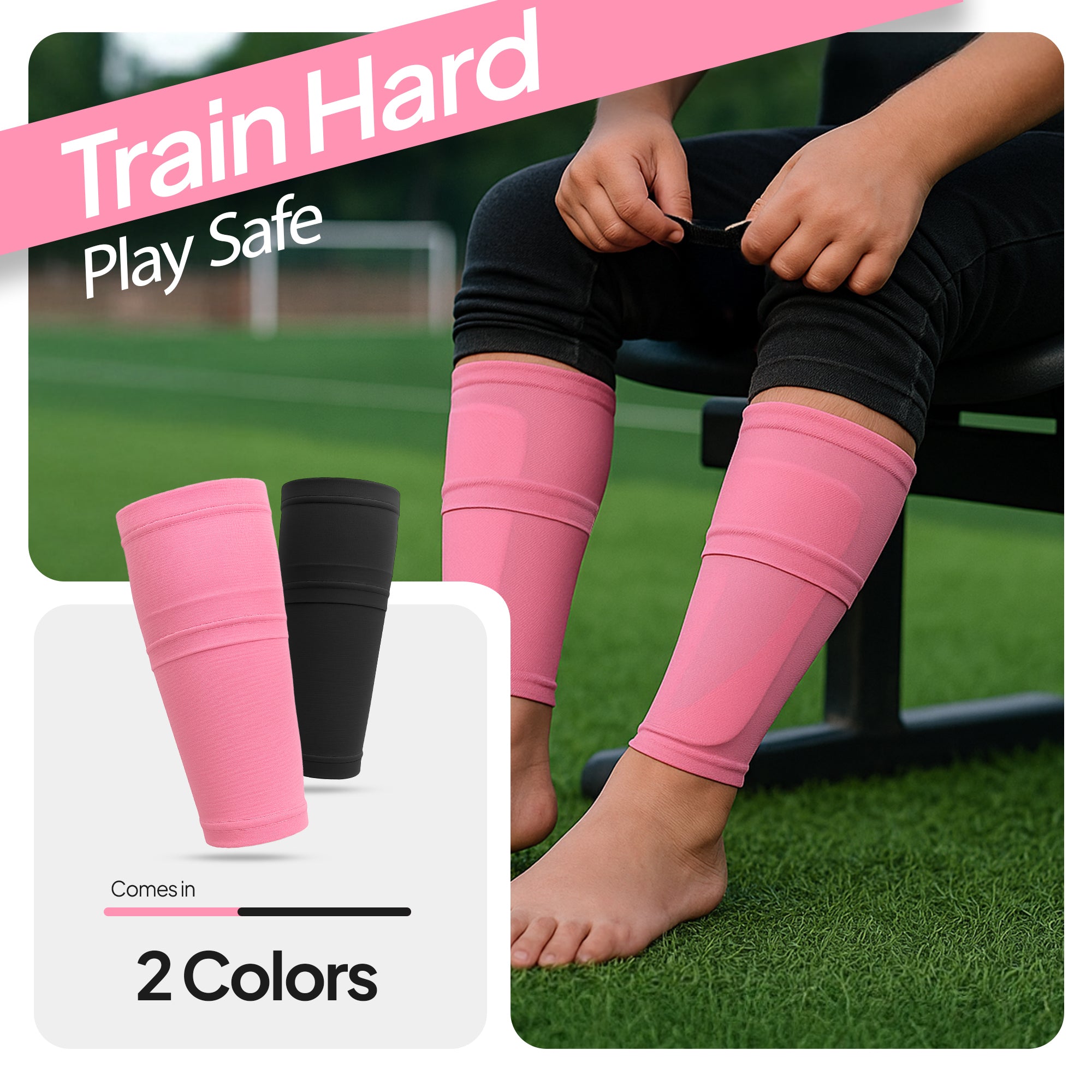 Protective Shin Guard Socks – Pink
