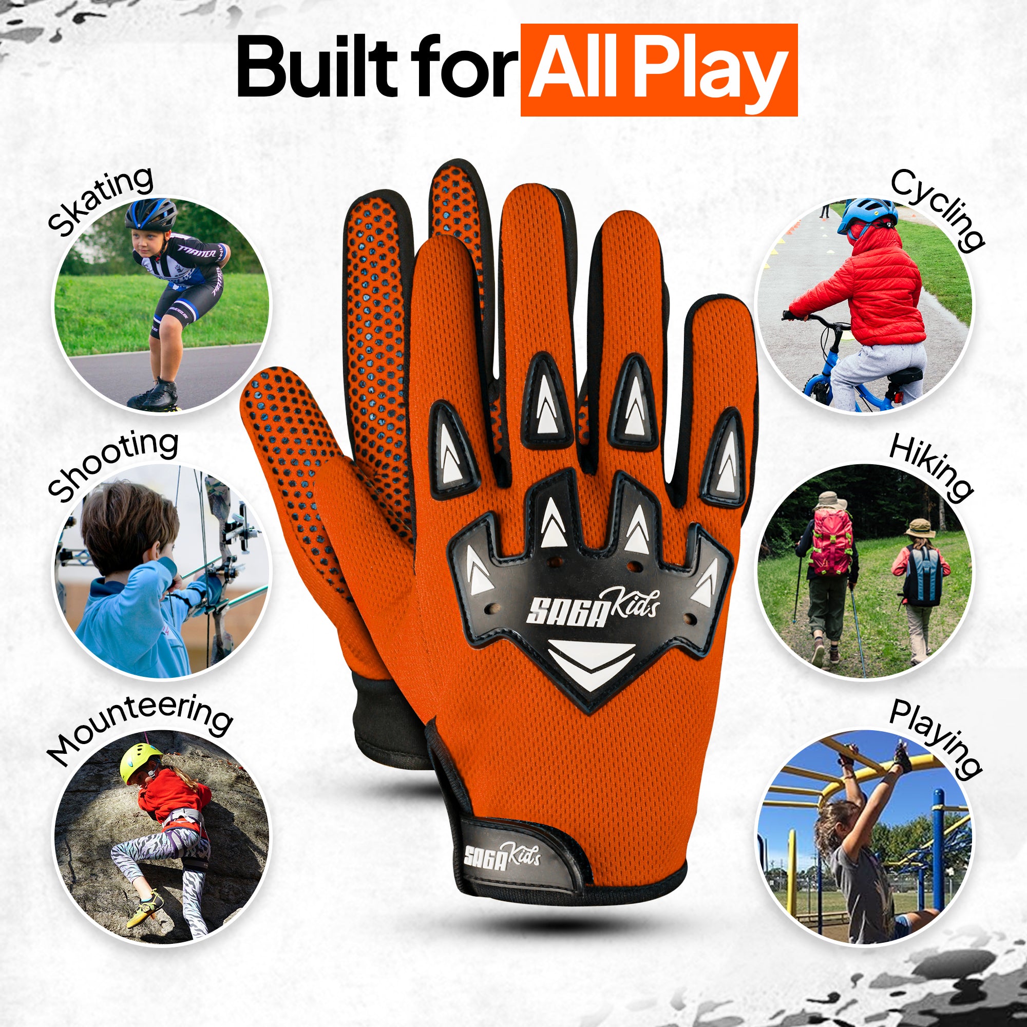 Kids Motorcycle Gloves Orange