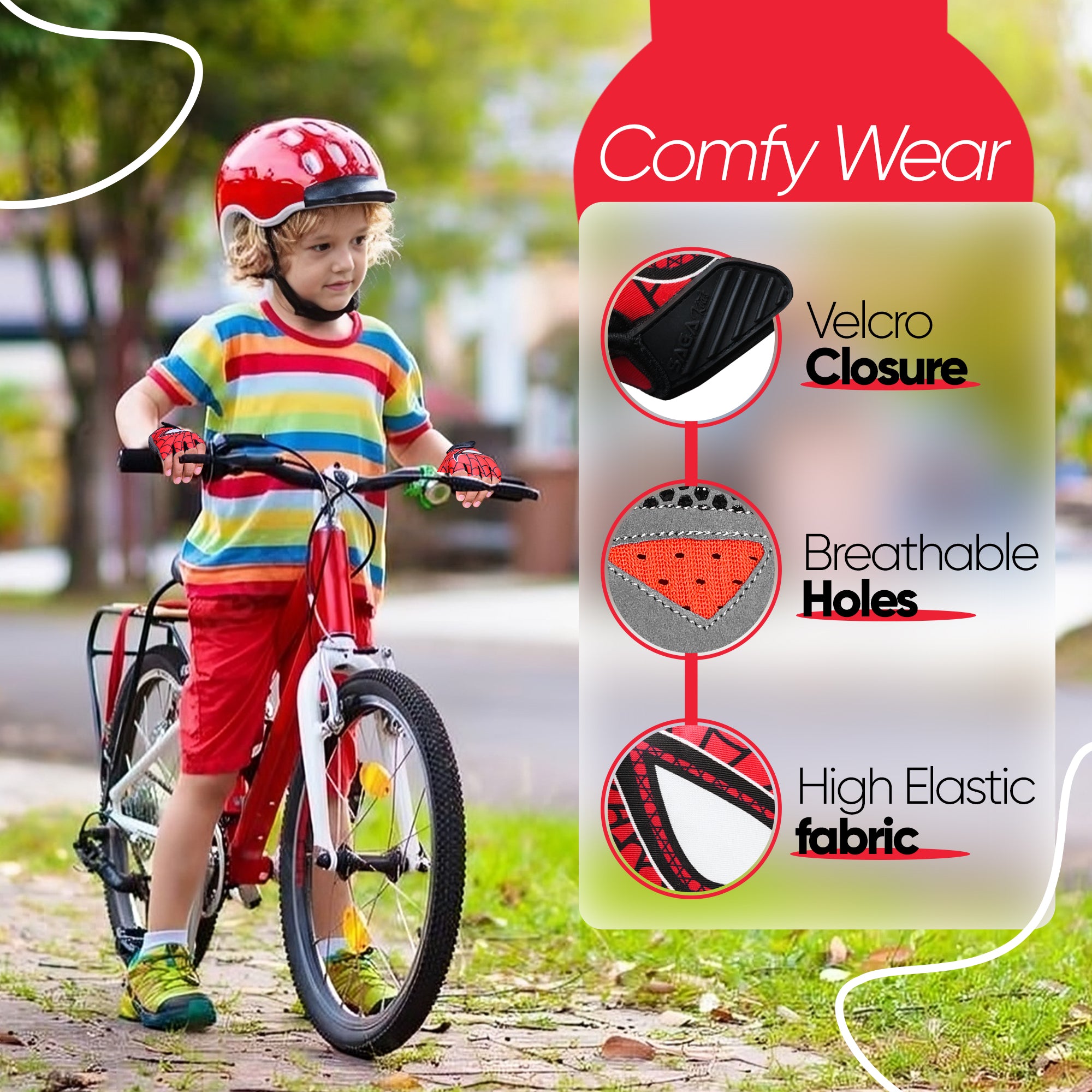 Kids Cycling Gloves Half Finger - Character Edition