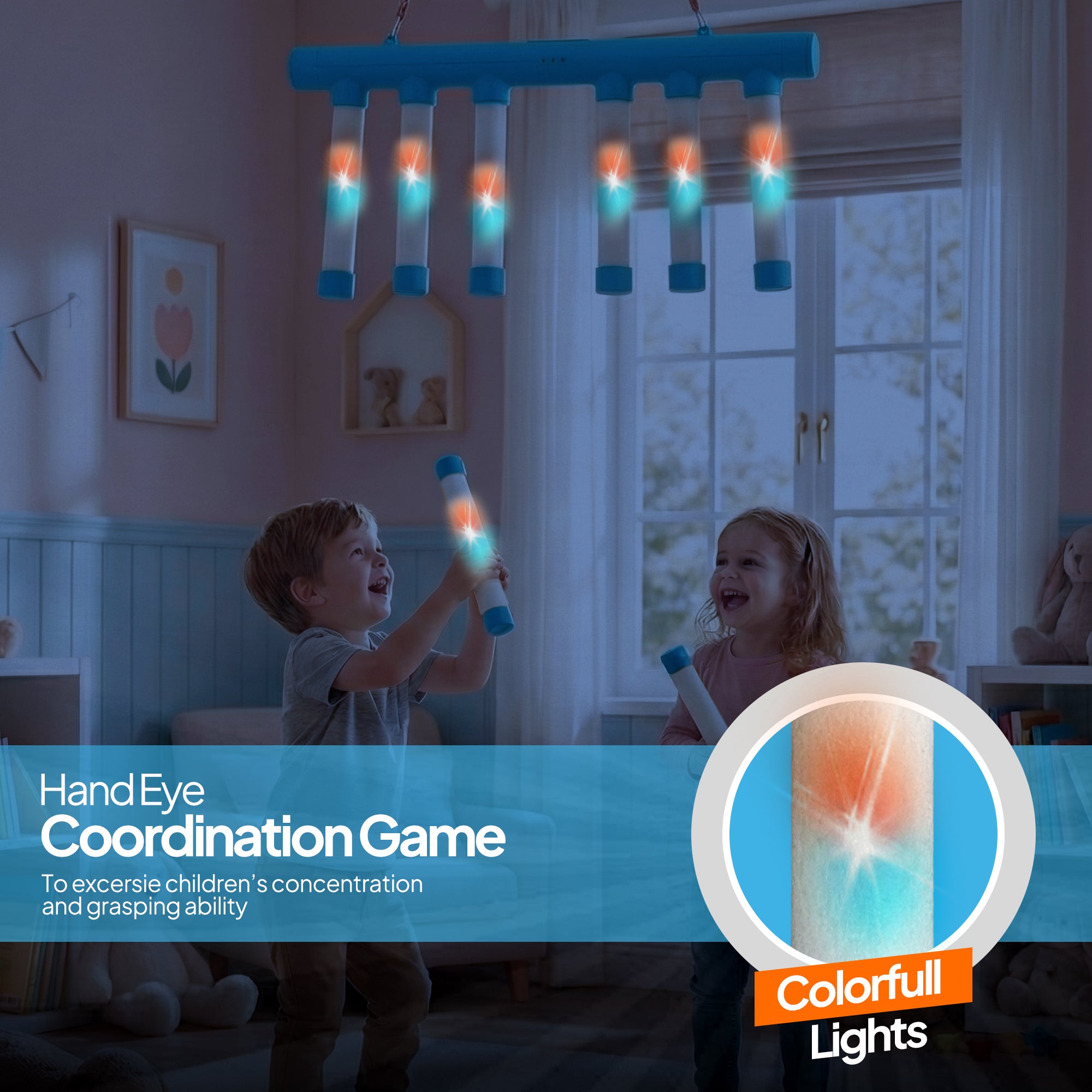 Reflex Drop Stick Game – White & Blue