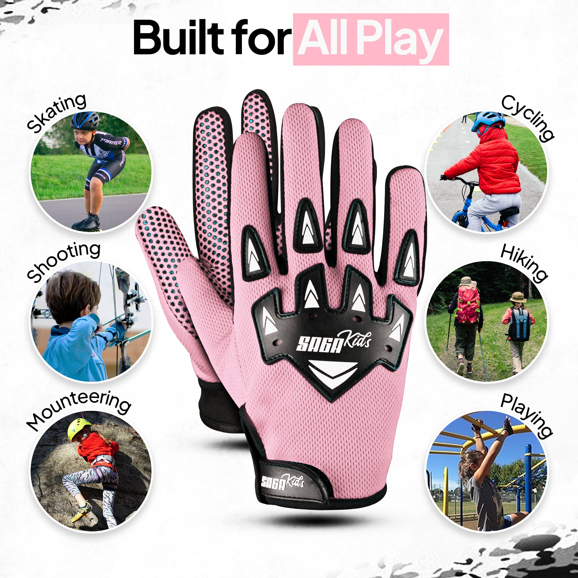Kids Motorcycle Gloves Pink