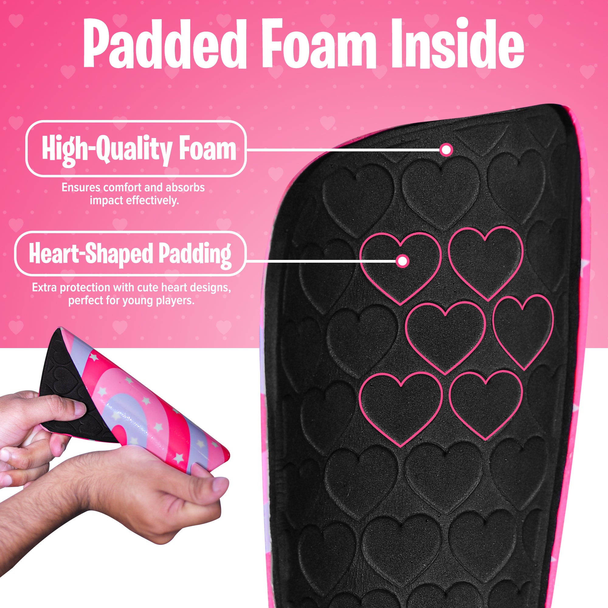 Pink Shin Guards for Soccer with Ankle Strap
