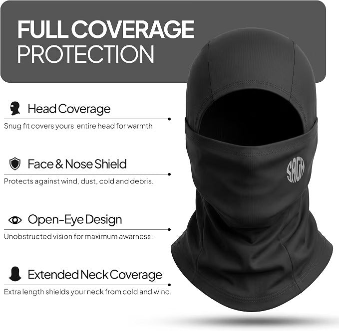 Kids Balaclava Ski Mask For Boys & Girls Windproof Full-Face Winter Hood & Neck Gaiter for Motorcycling, Skiing, Cycling, Work and Outdoor Sports