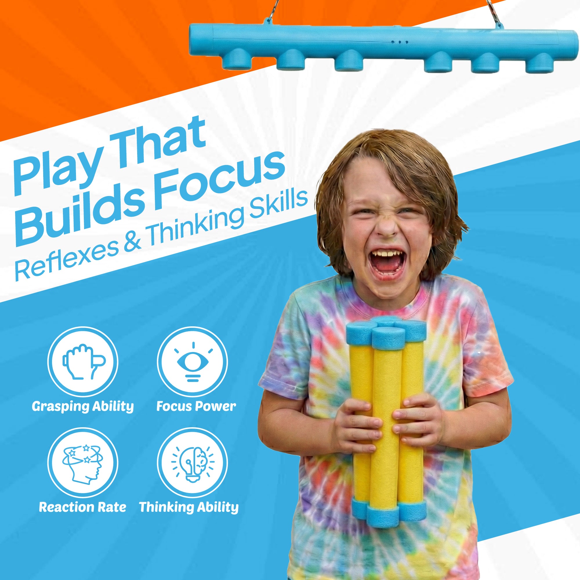 Reflex Drop Stick Game – Blue & Yellow