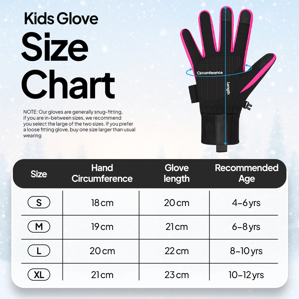 Kids Touch Screen Waterproof Winter Gloves