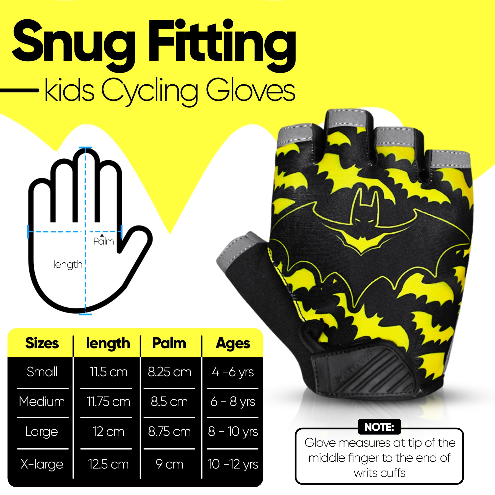 Kids Cycling Gloves Half Finger Batman