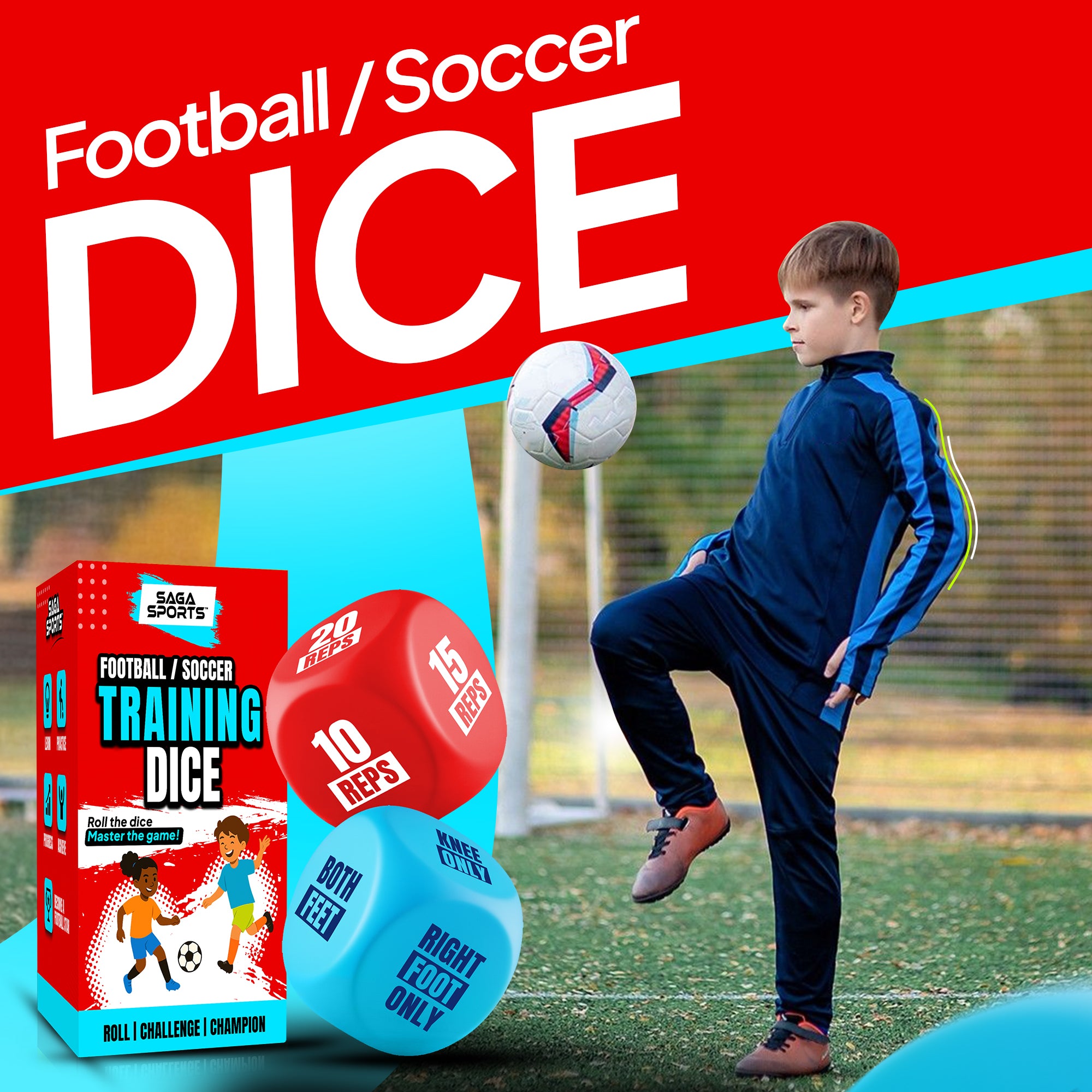 Training Dice - Soccer Practice Equipment for Kids