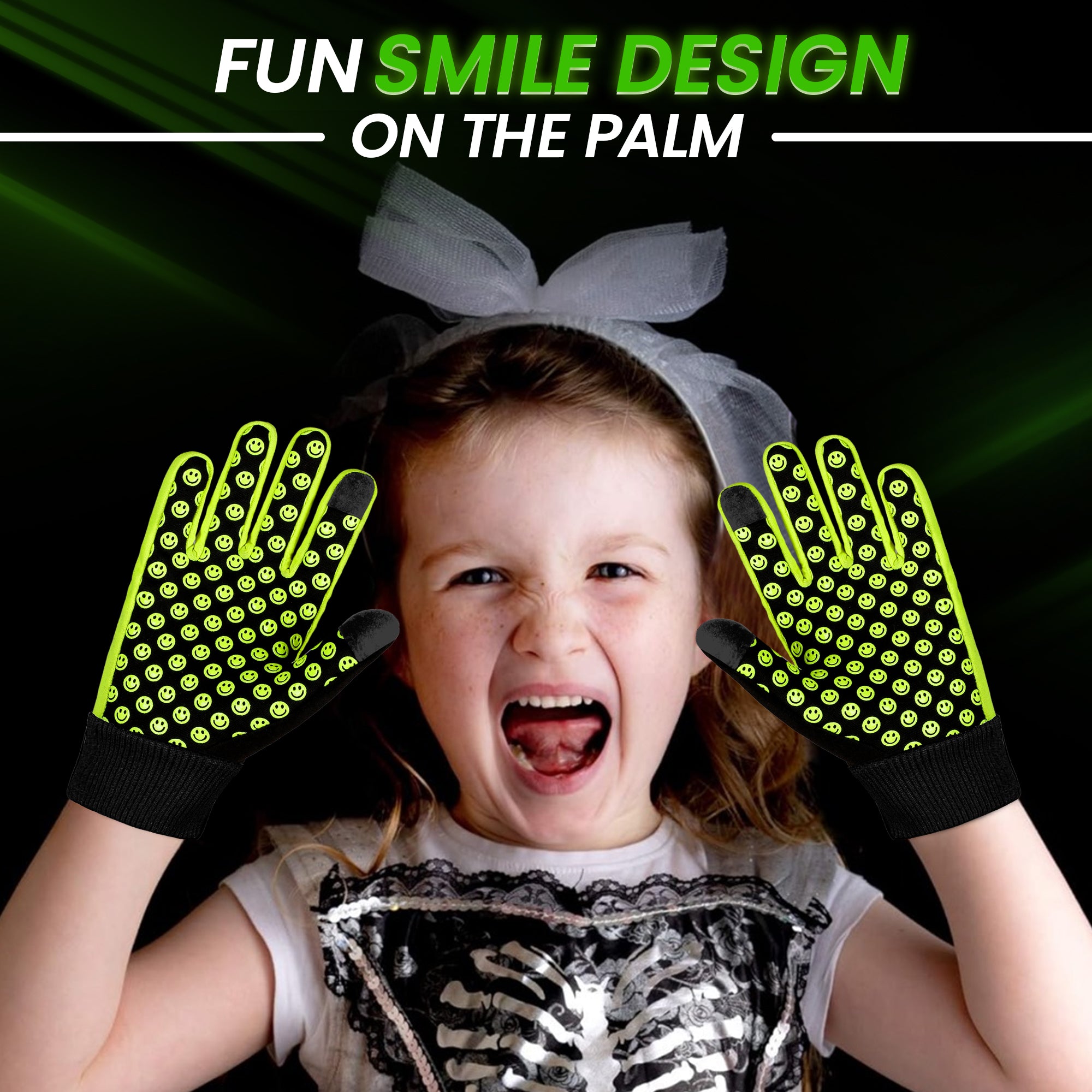 Kids Winter Gloves Green