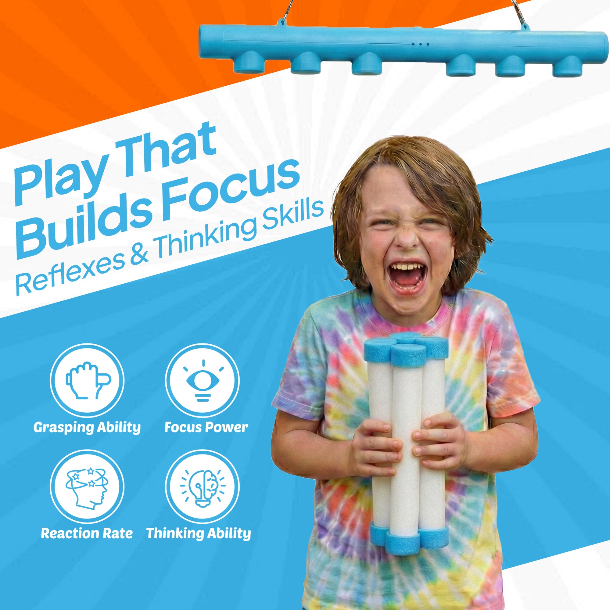 Reflex Drop Stick Game – White & Blue