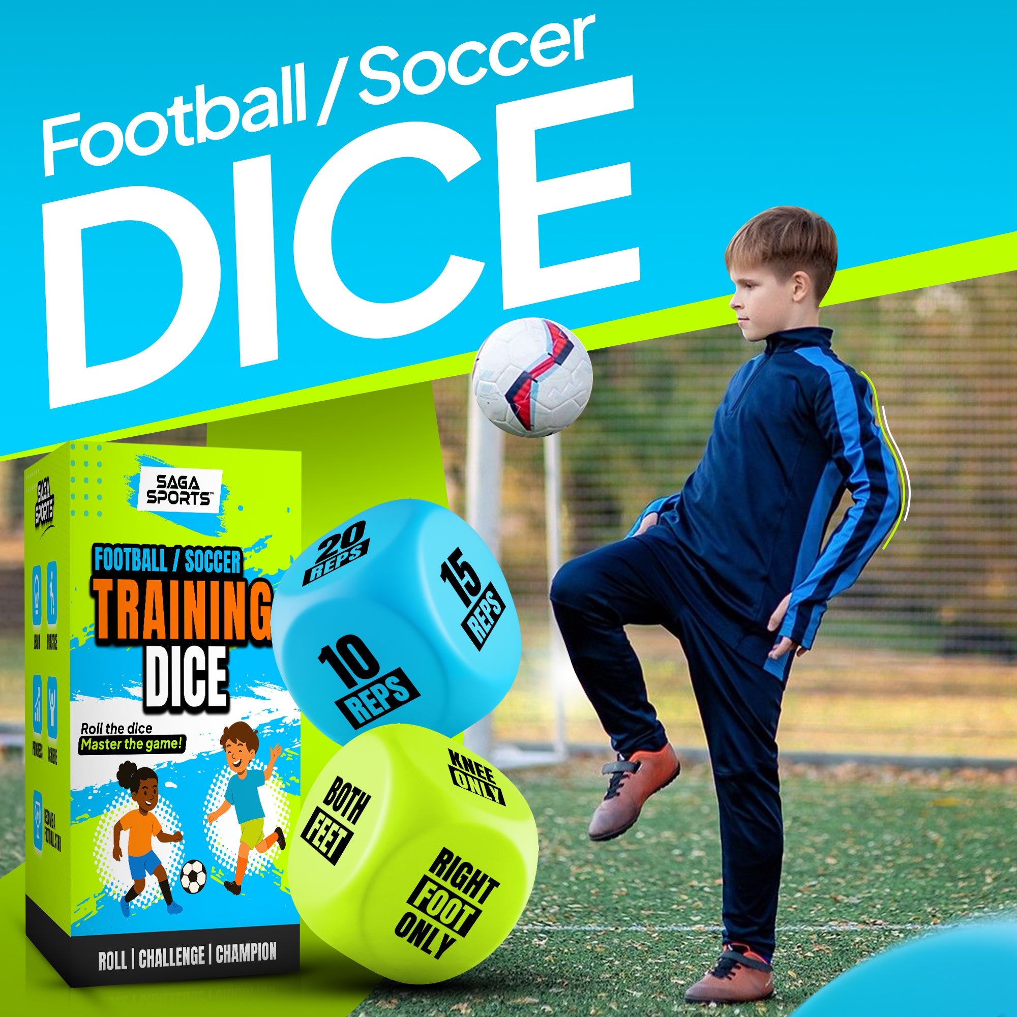 Training Dice - Soccer Practice Equipment for Kids